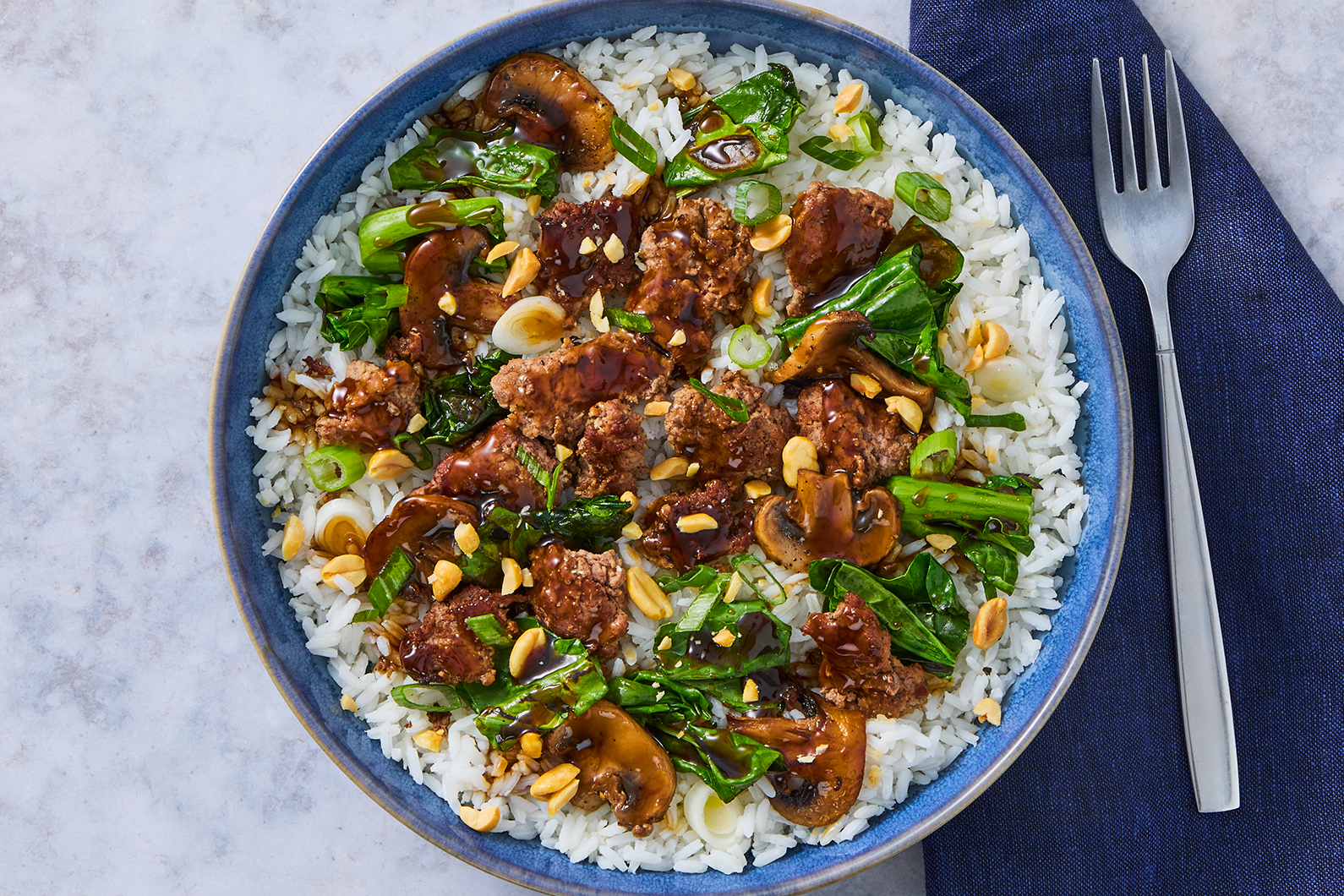 Ground Beef and Gai Lan Stir-Fry
