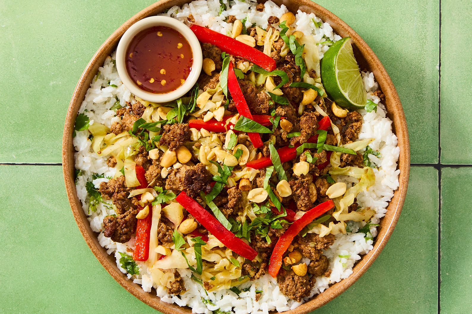 Lap de bœuf à la thaïe et riz à la noix de coco
