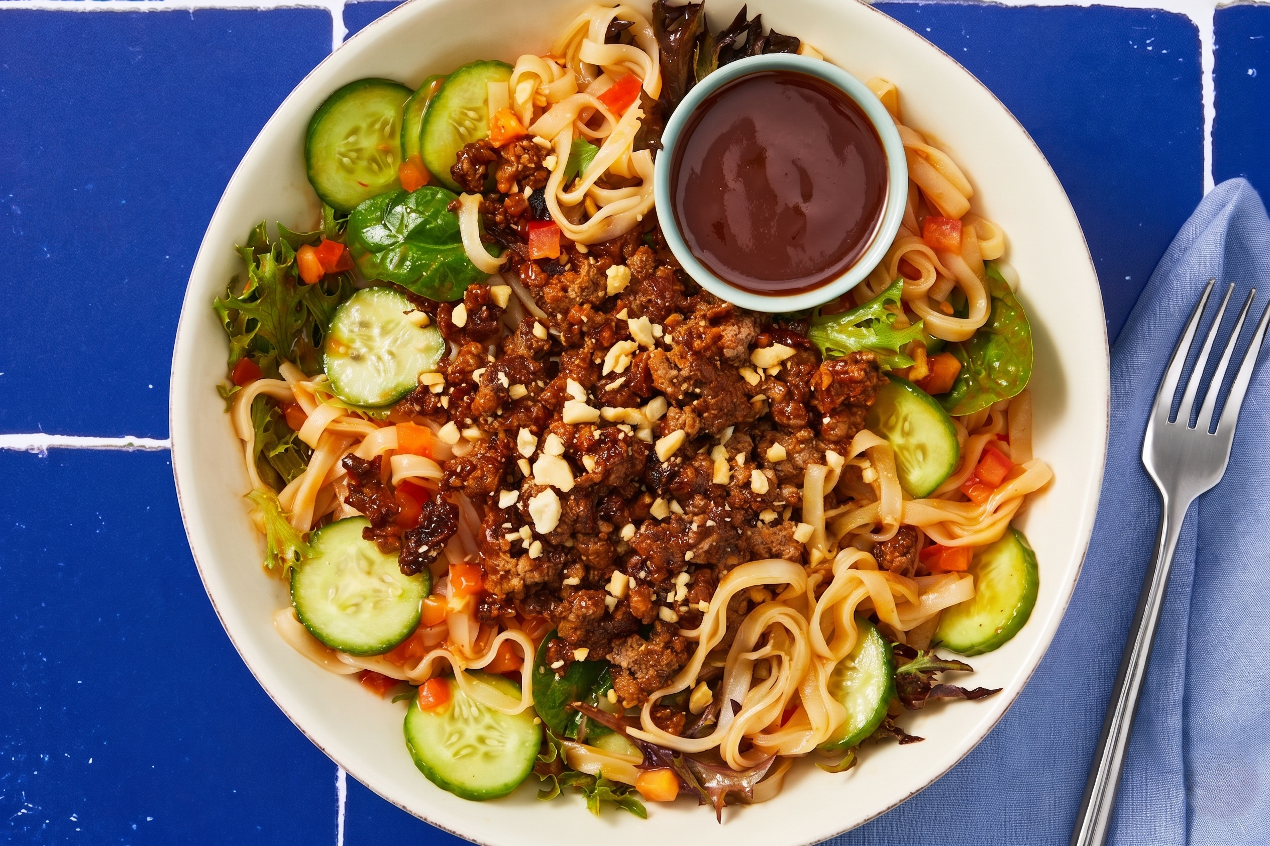 Salade de bœuf au gingembre et nouilles de riz super rapide