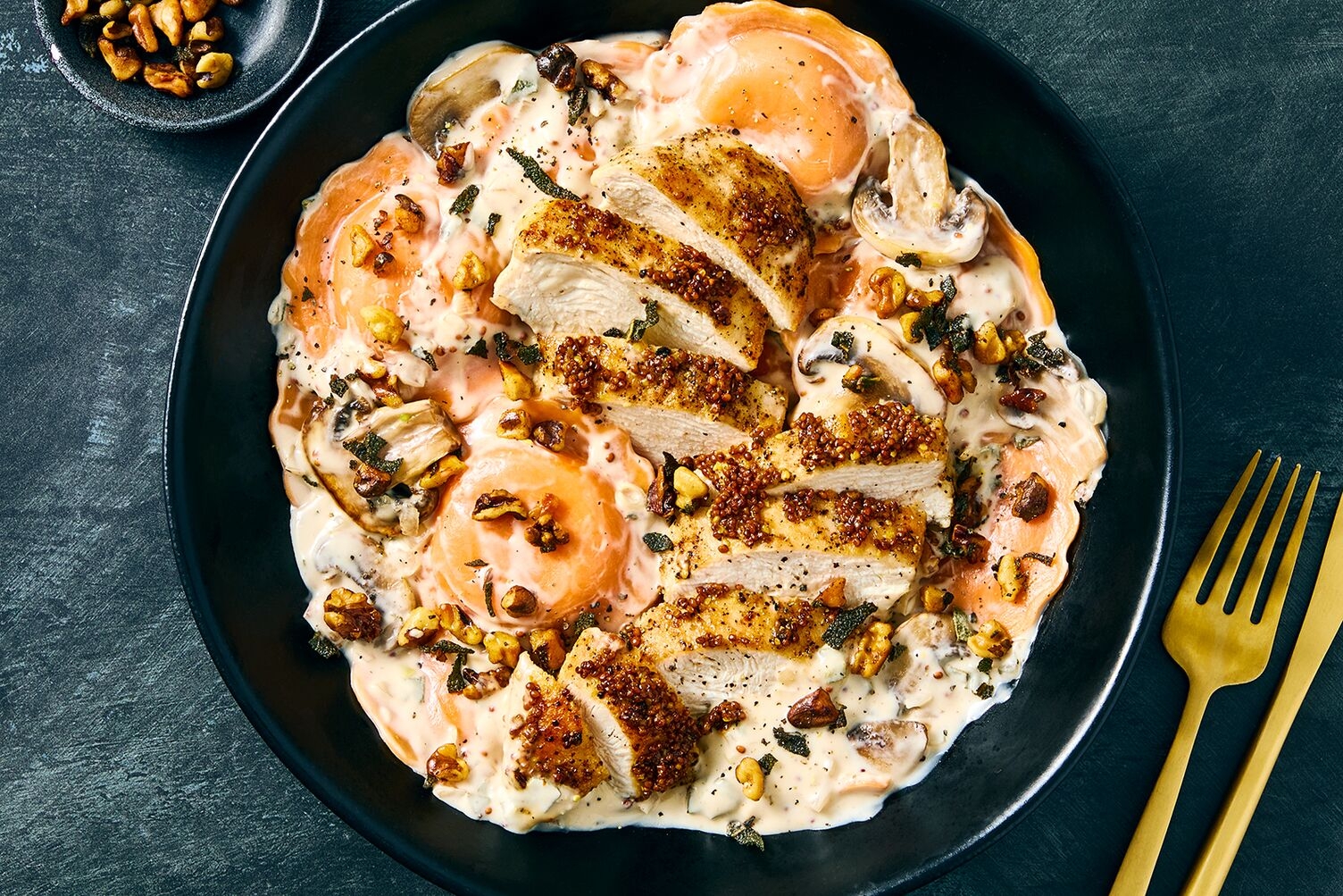 Raviolis crémeux à la courge musquée au poulet 