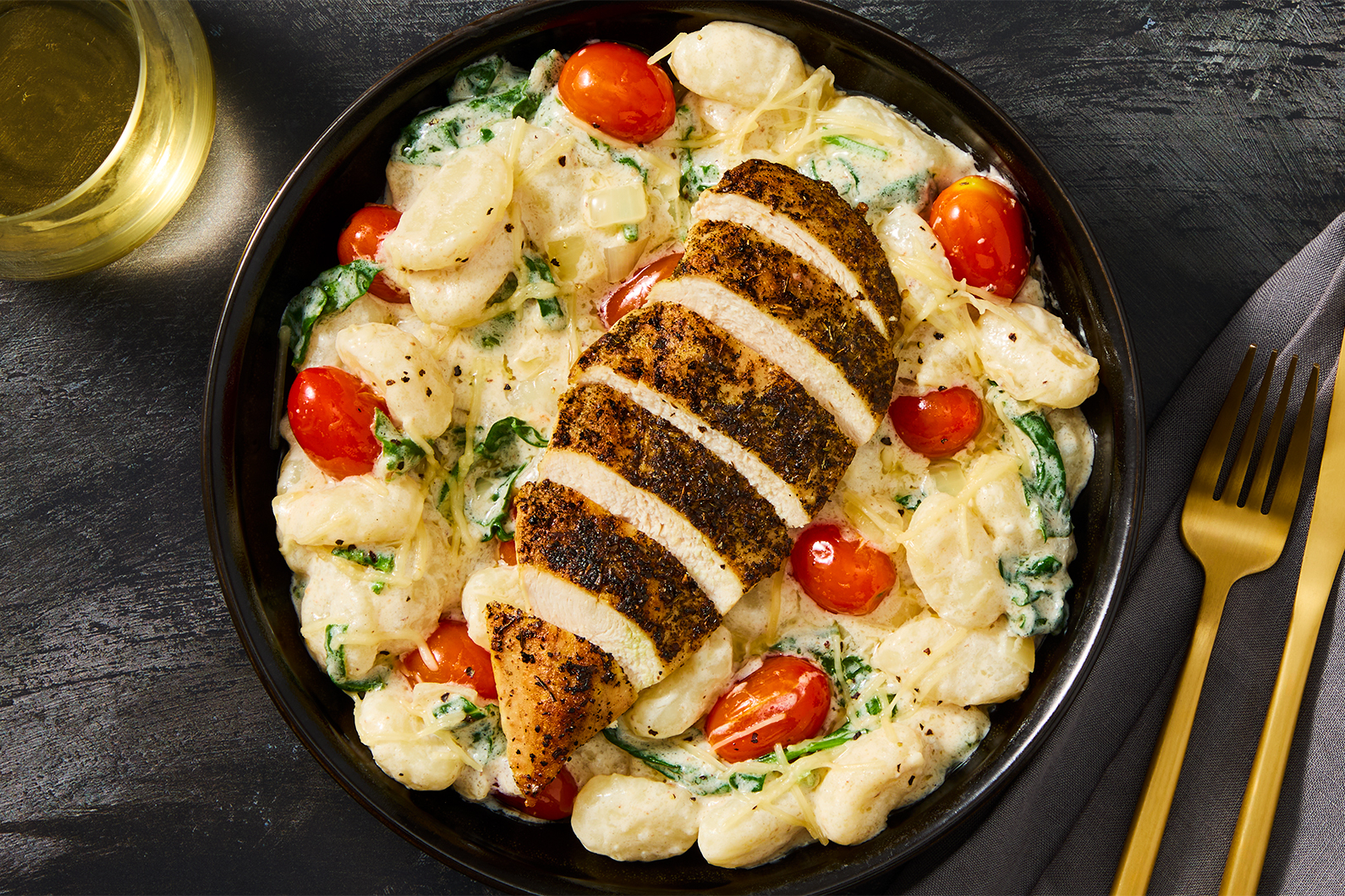 Gnocchis crémeux à la florentine et poulet