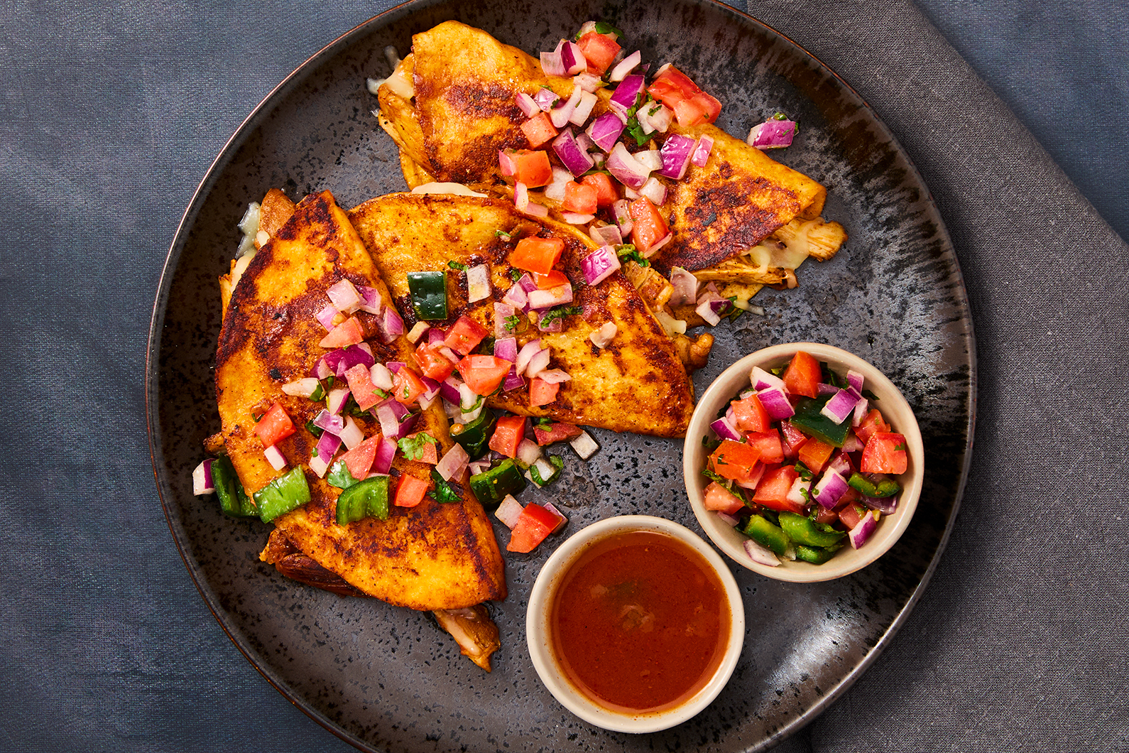 Tacos birria au poulet bio braisé et fromage