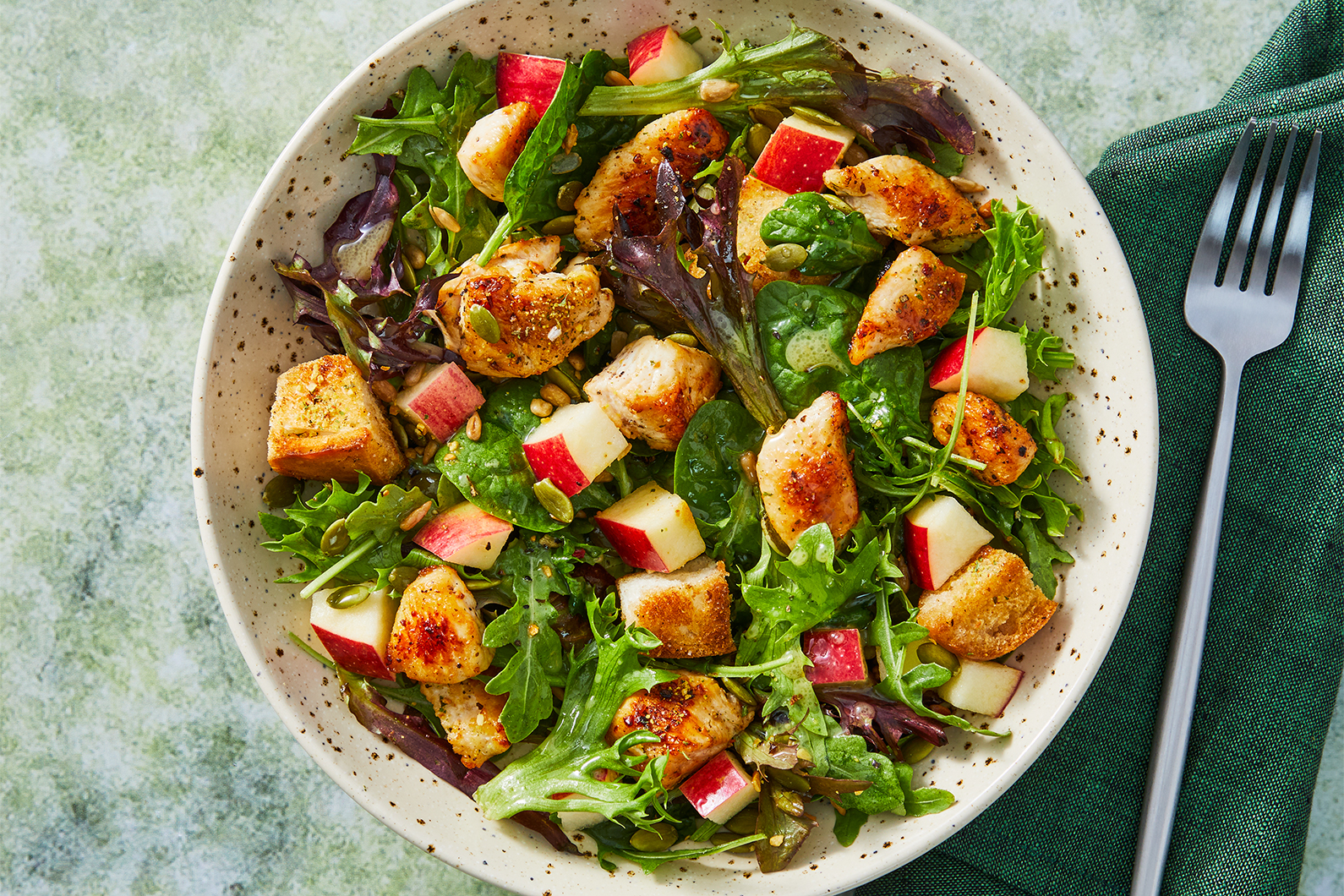 SuperQuick Honey-Mustard Chicken Thighs and Apple Salad