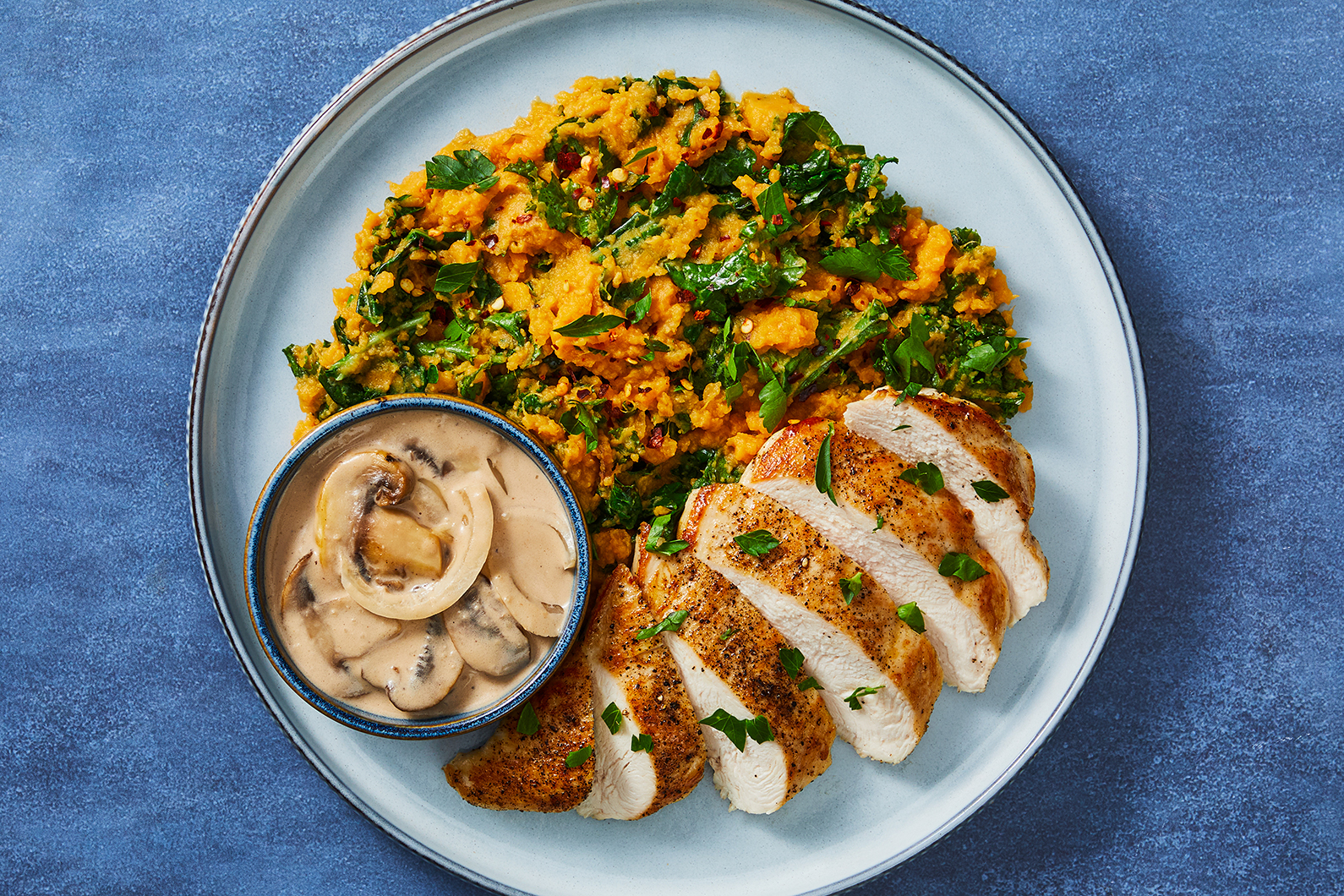 Choix du nutritionniste : Poulet rôti et champignons crémeux au balsamique