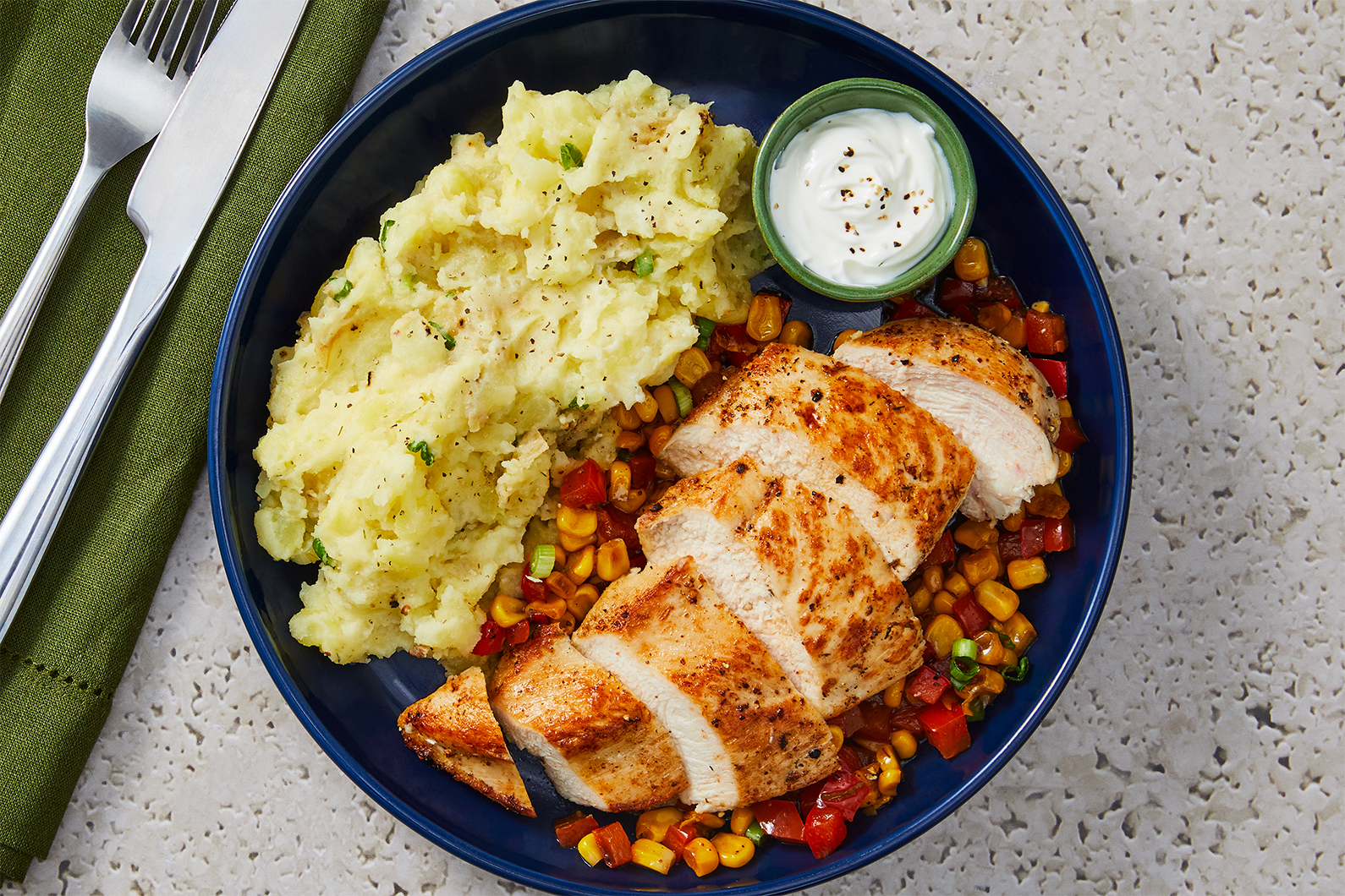 SuperQuick Sweet Pepper and Corn Relish Chicken