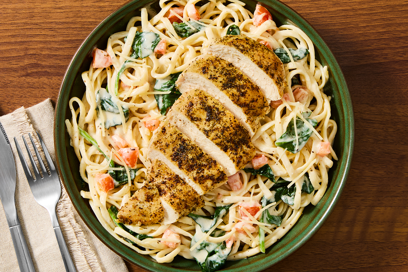 Linguines crémeuses au poulet