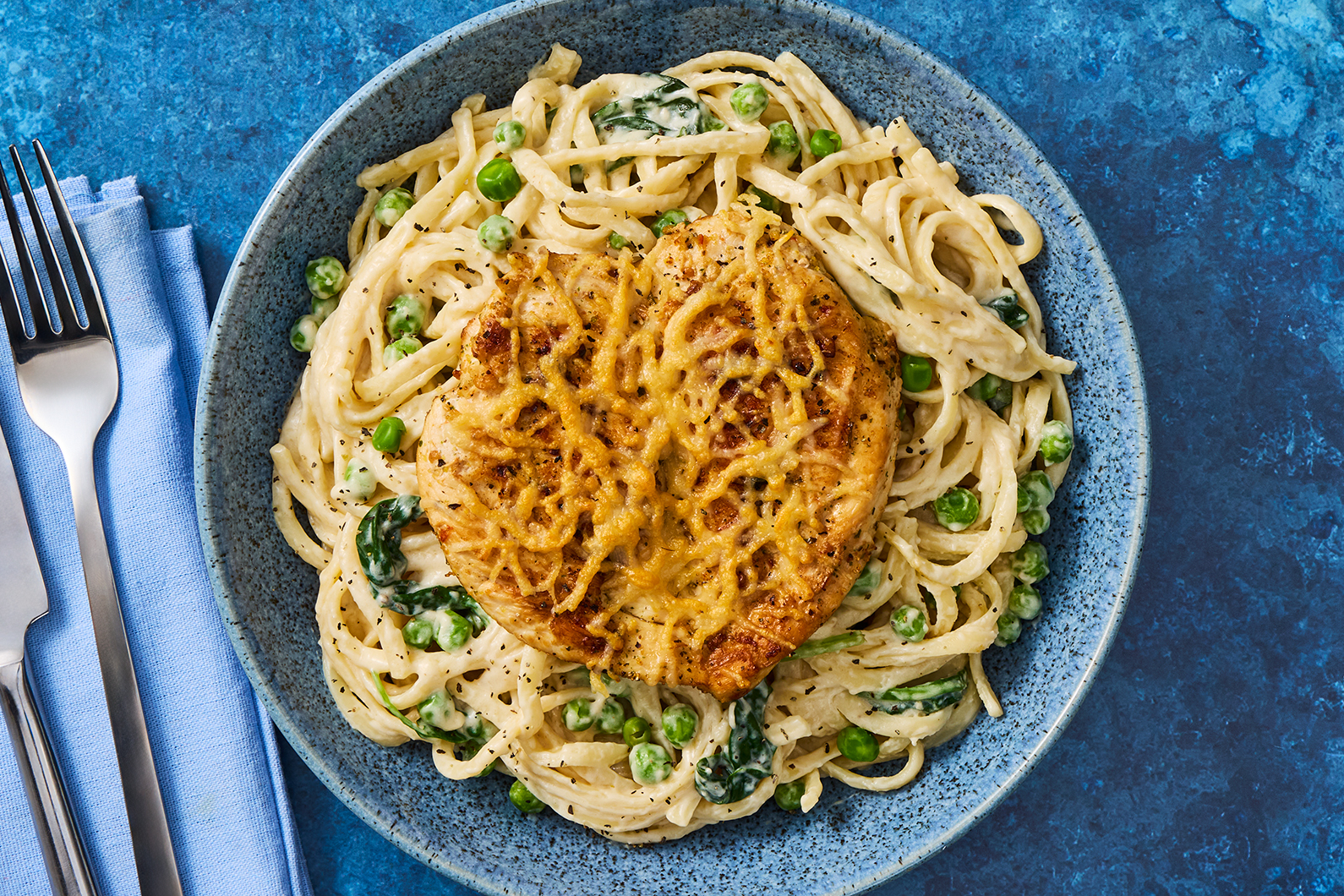 Garlic-Parmesan Chicken and Linguine