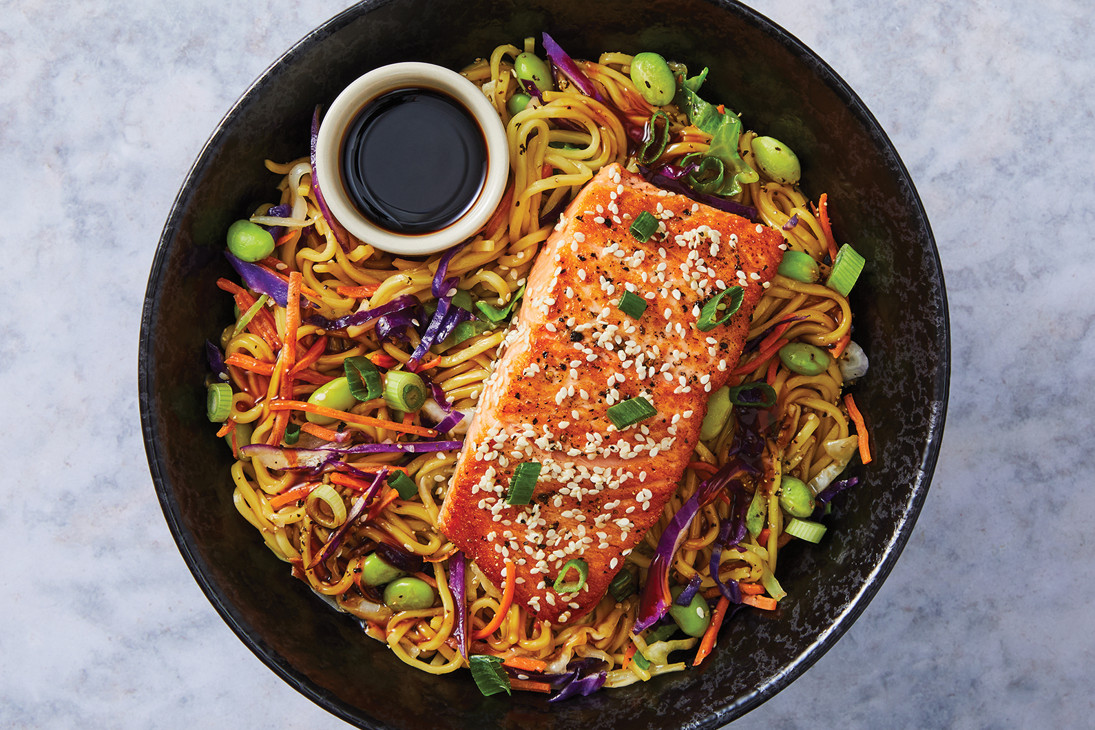 Saumon teriyaki en croûte de sésame