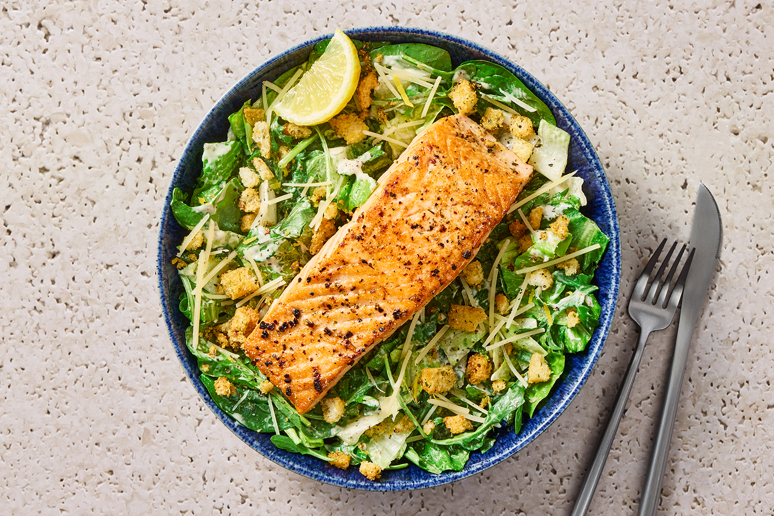Zesty Salmon Caesar Salad