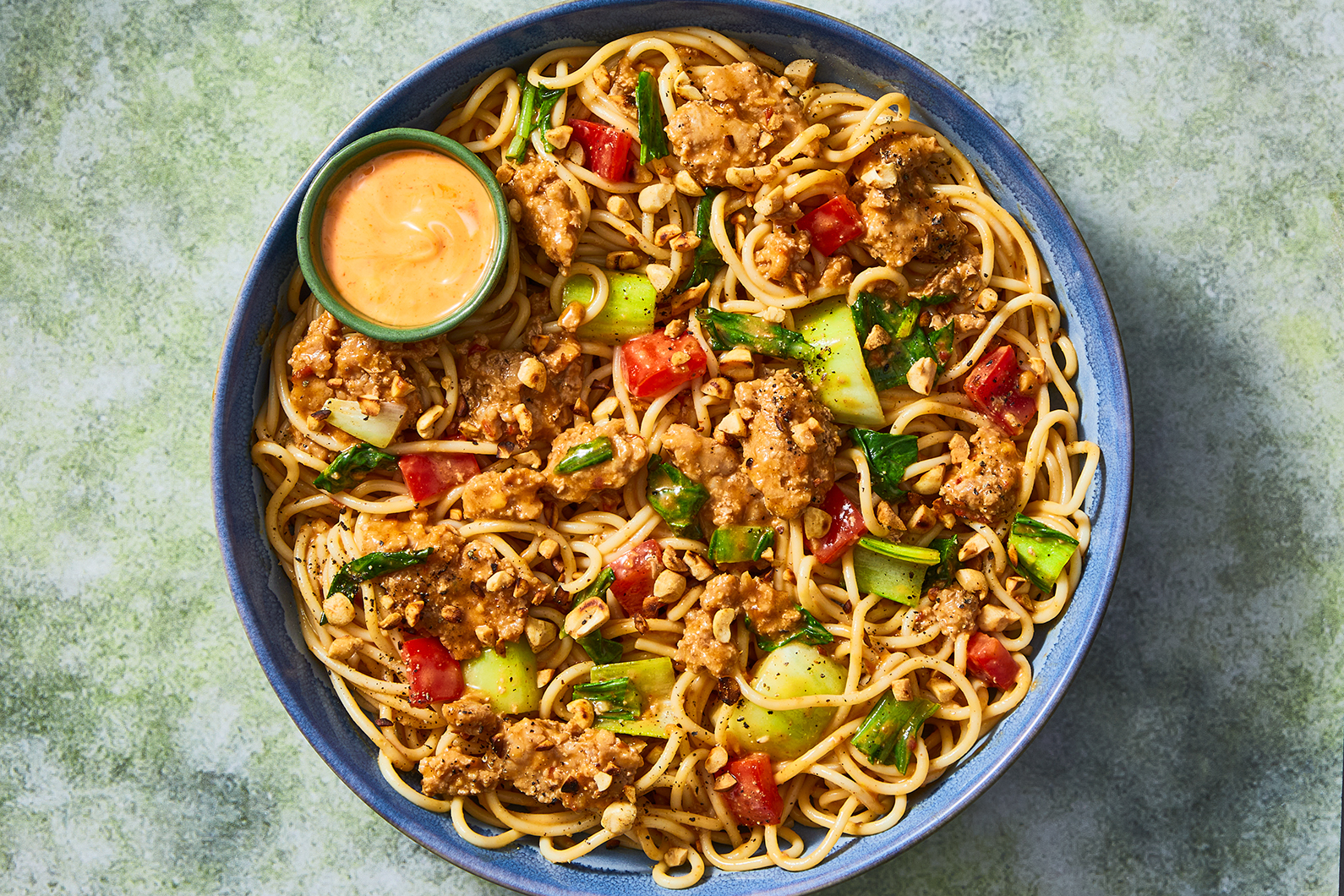 Spicy Impossible® Burger Patties and Peanut Dragon Noodles