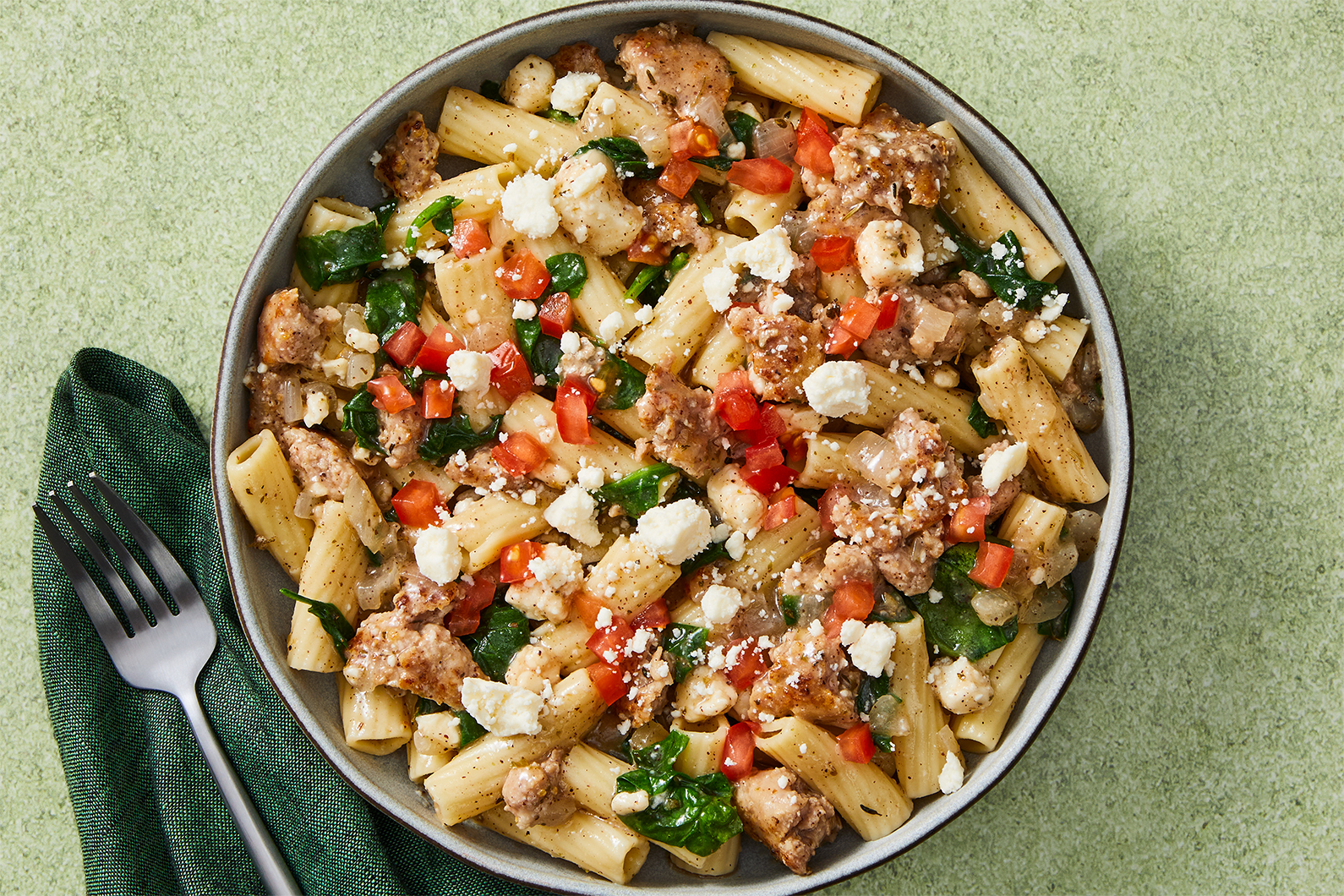 One-Pot Mediterranean Pasta with Beef and Feta