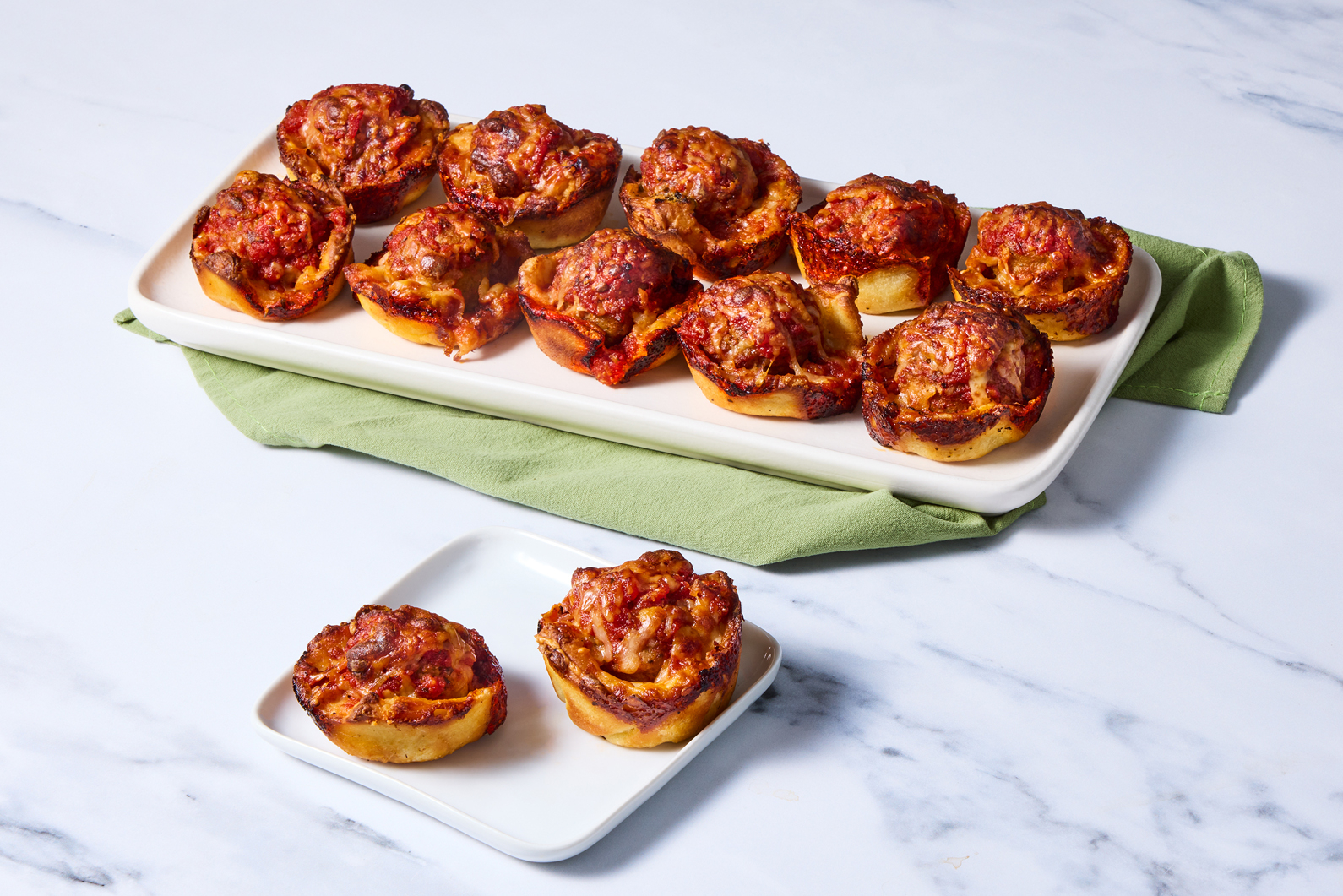Cheesy Pizza Meatball Cups