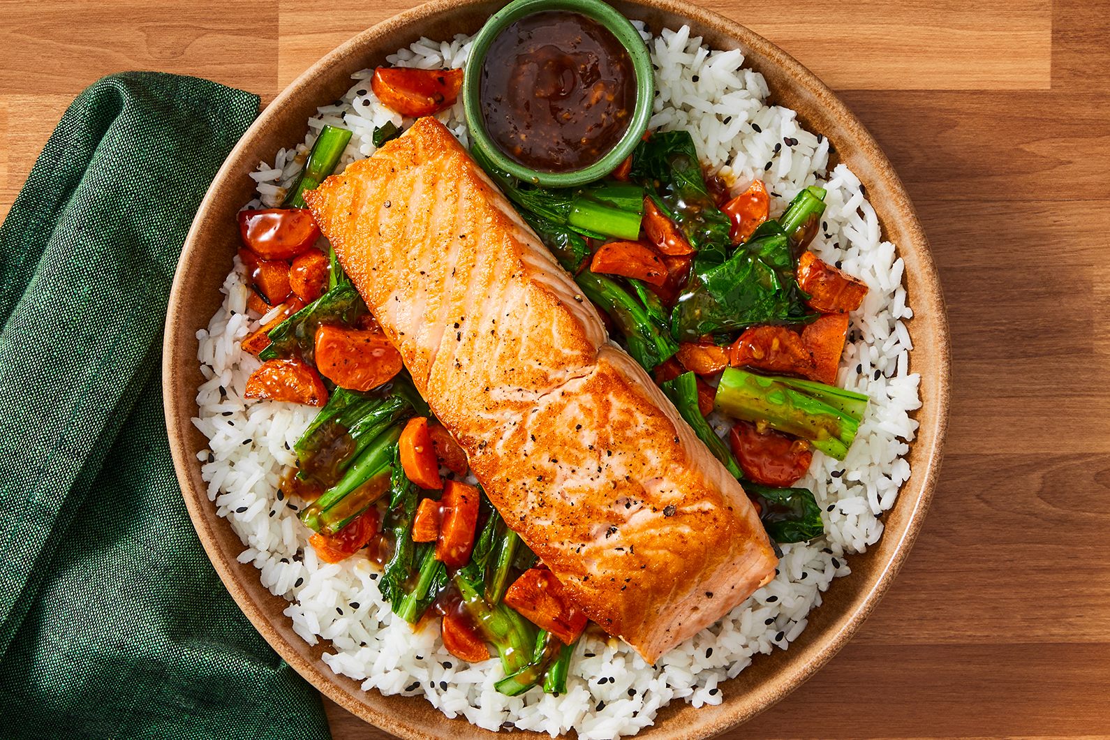 Bols de riz au double saumon teriyaki
