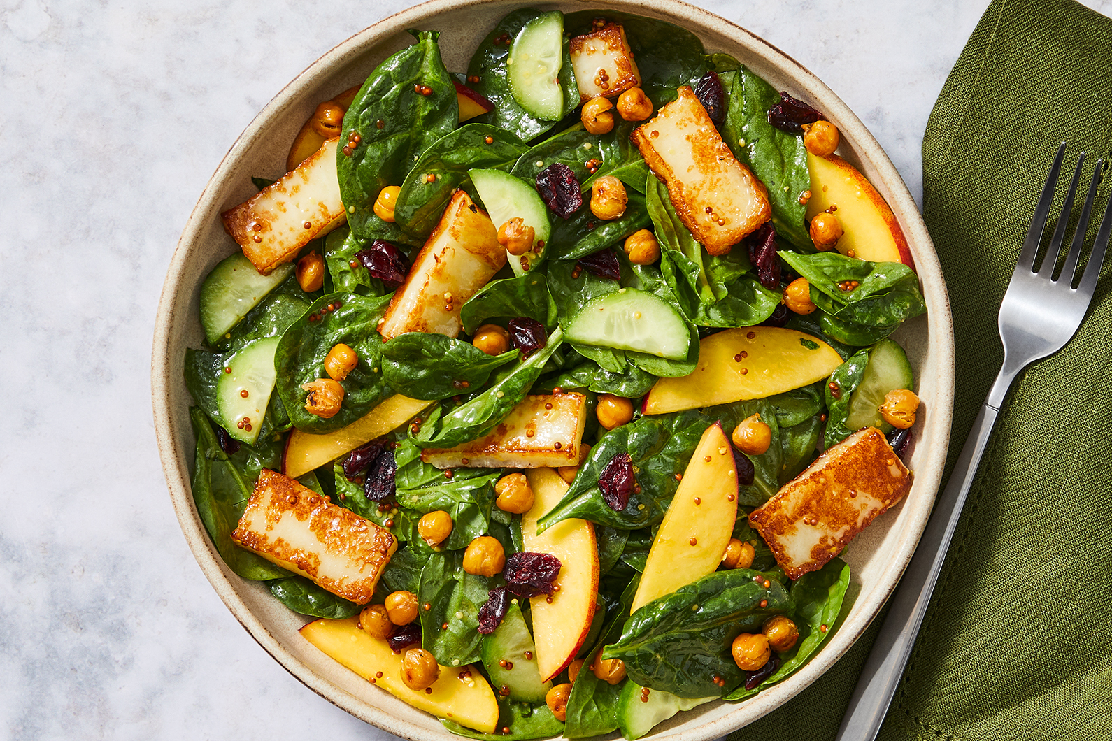 Peach-and-Halloumi Salad