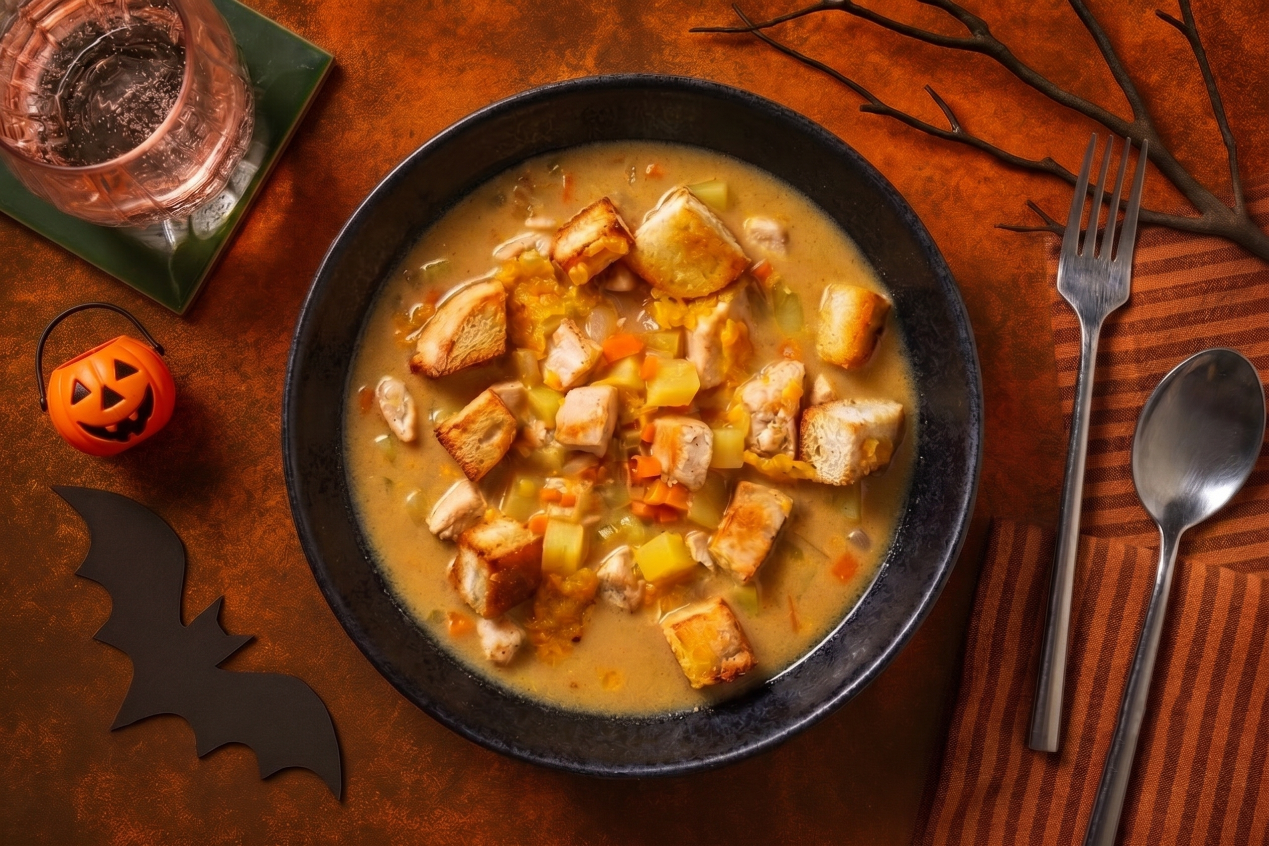 Cauldron-Brewed Cheesy Double Chicken Chowder