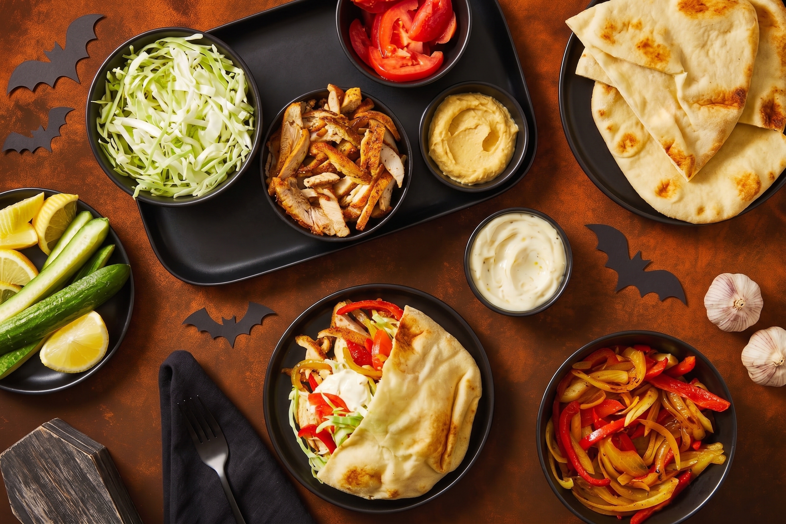 Double Chicken Shawarma Flatbread Coffins