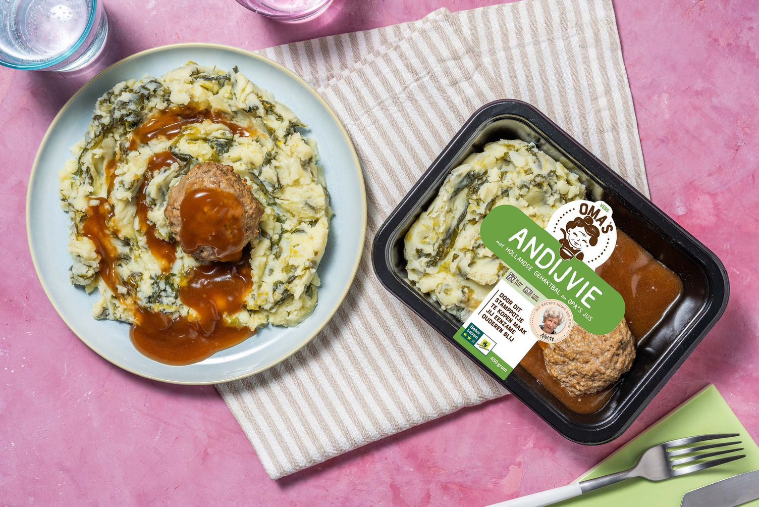 Oma's Andijvie met gehaktbal