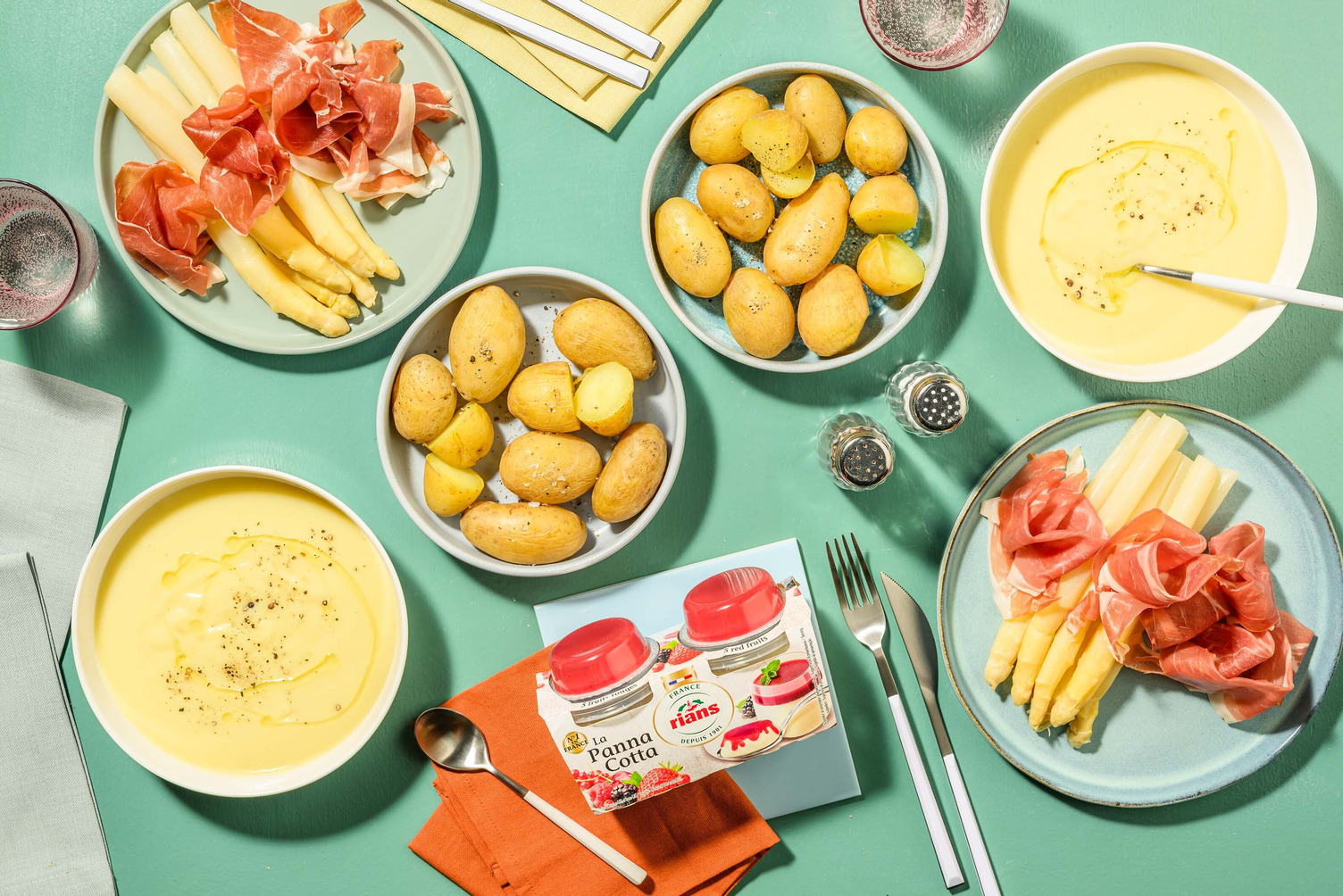 Frühlingshaftes dreigängiges Spargel-Menü