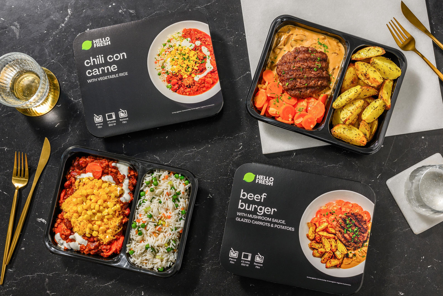 Lunch Bundle:  Chilli con Carne und Rinderboulette mit Pilzsoße