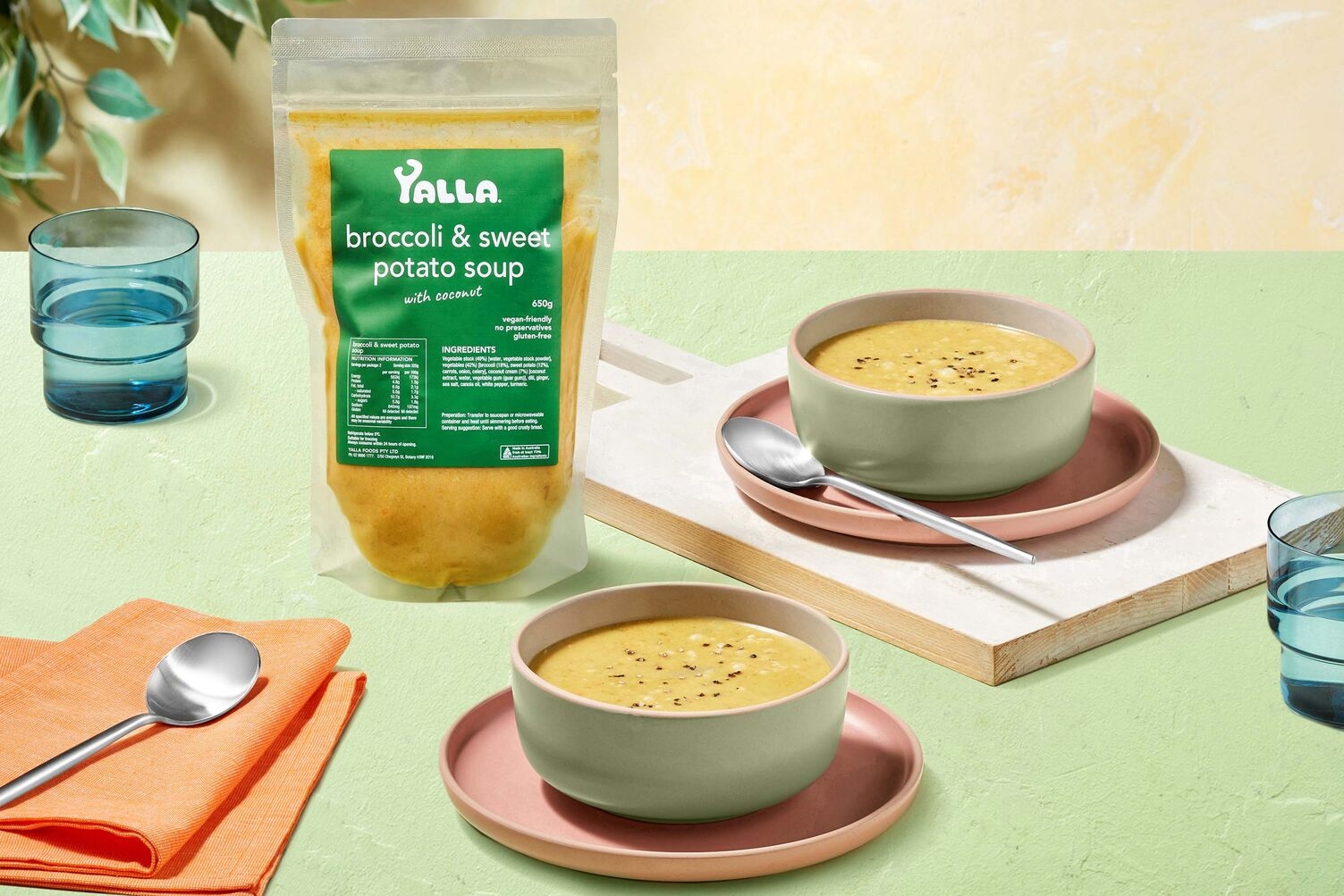 Broccoli-Sweet Potato Soup & Coconut 
