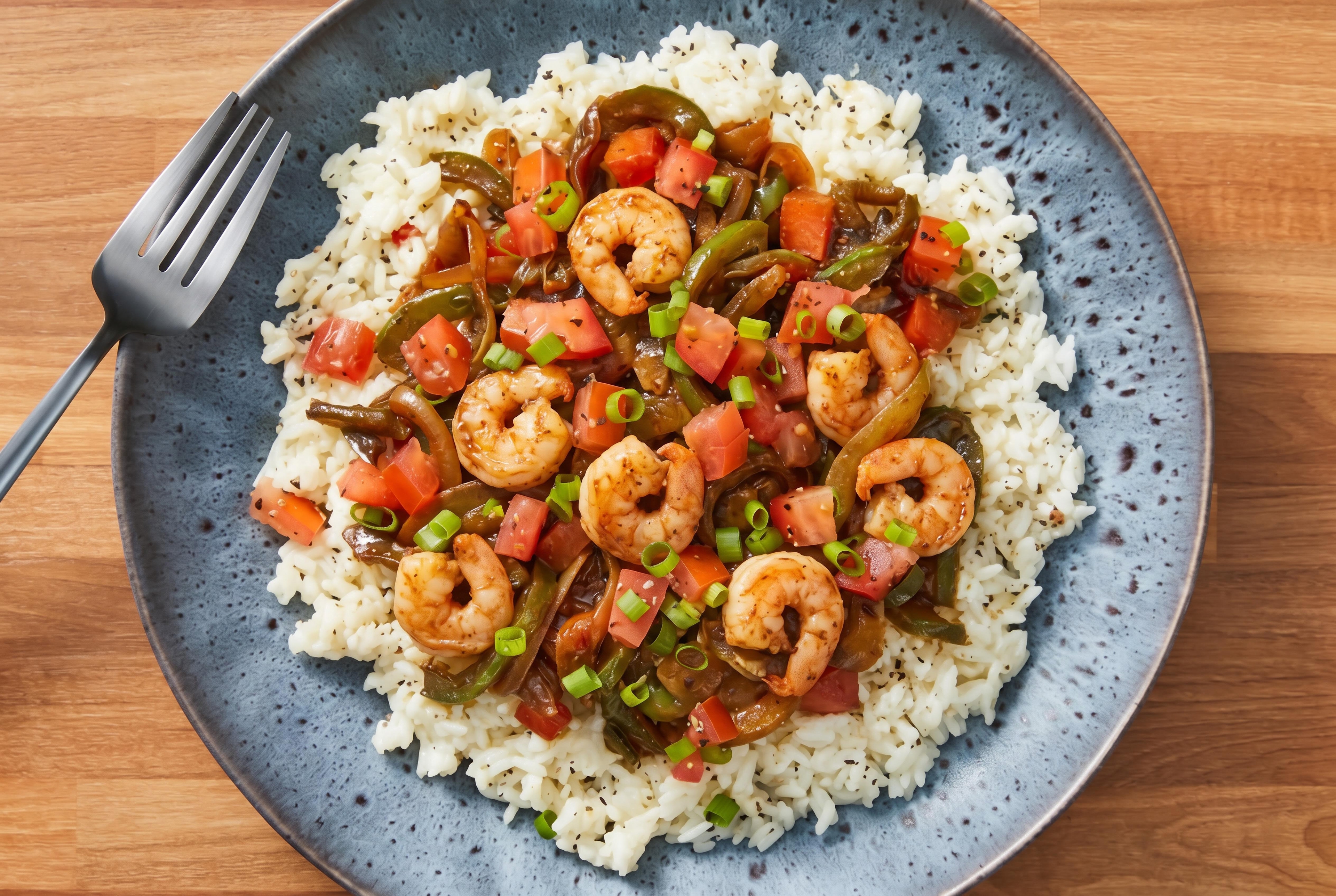 Spicy Tex-Mex Shrimp & Queso Rice Bowls 