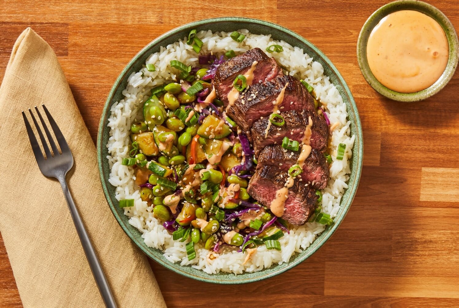 Steak & Edamame Stir-Fry with Jasmine Rice