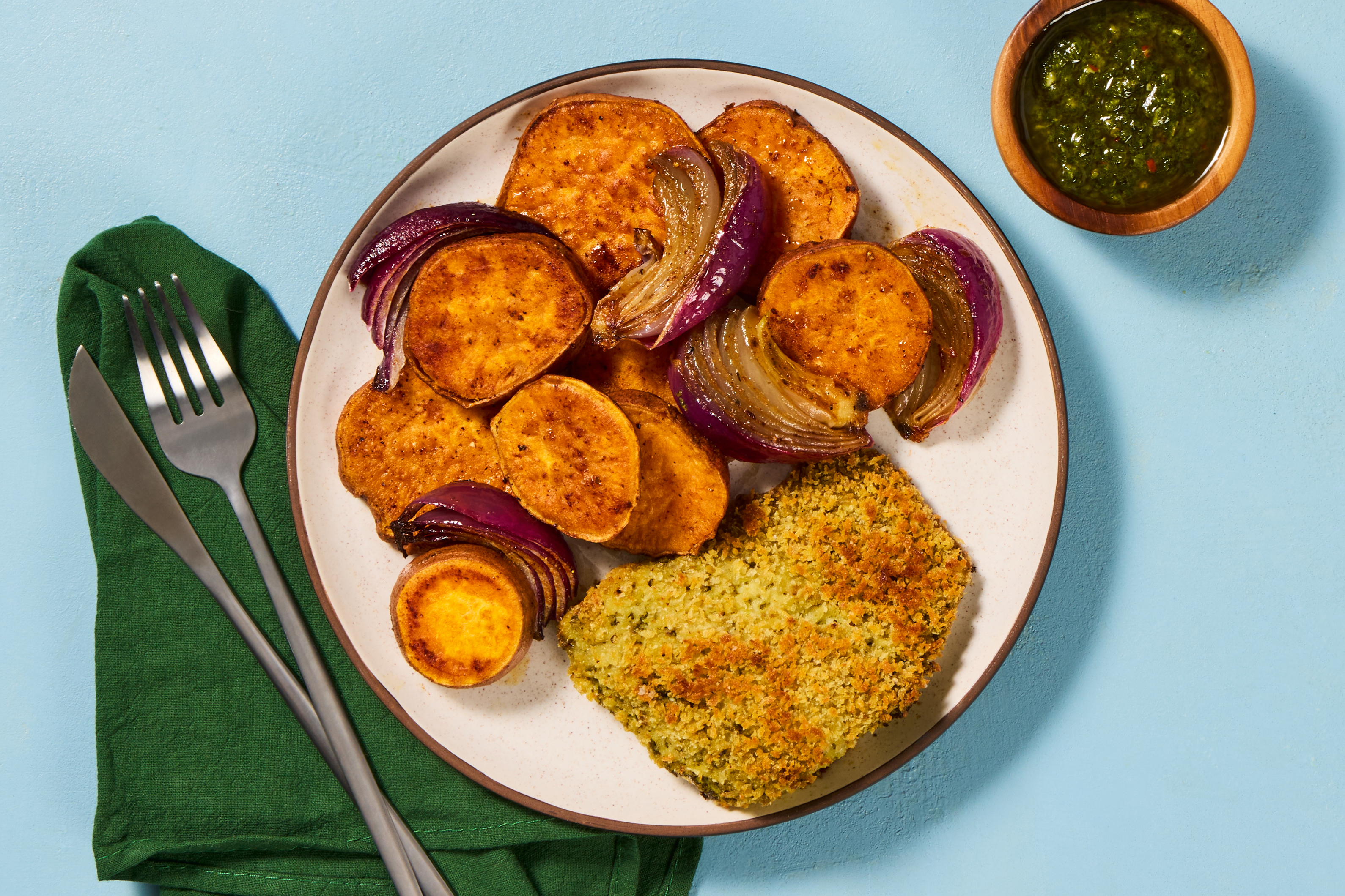Panko-Crusted Chimichurri Sirloin Steak