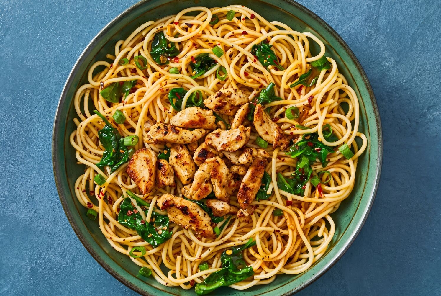 Garlic Chili Spaghetti with Chicken