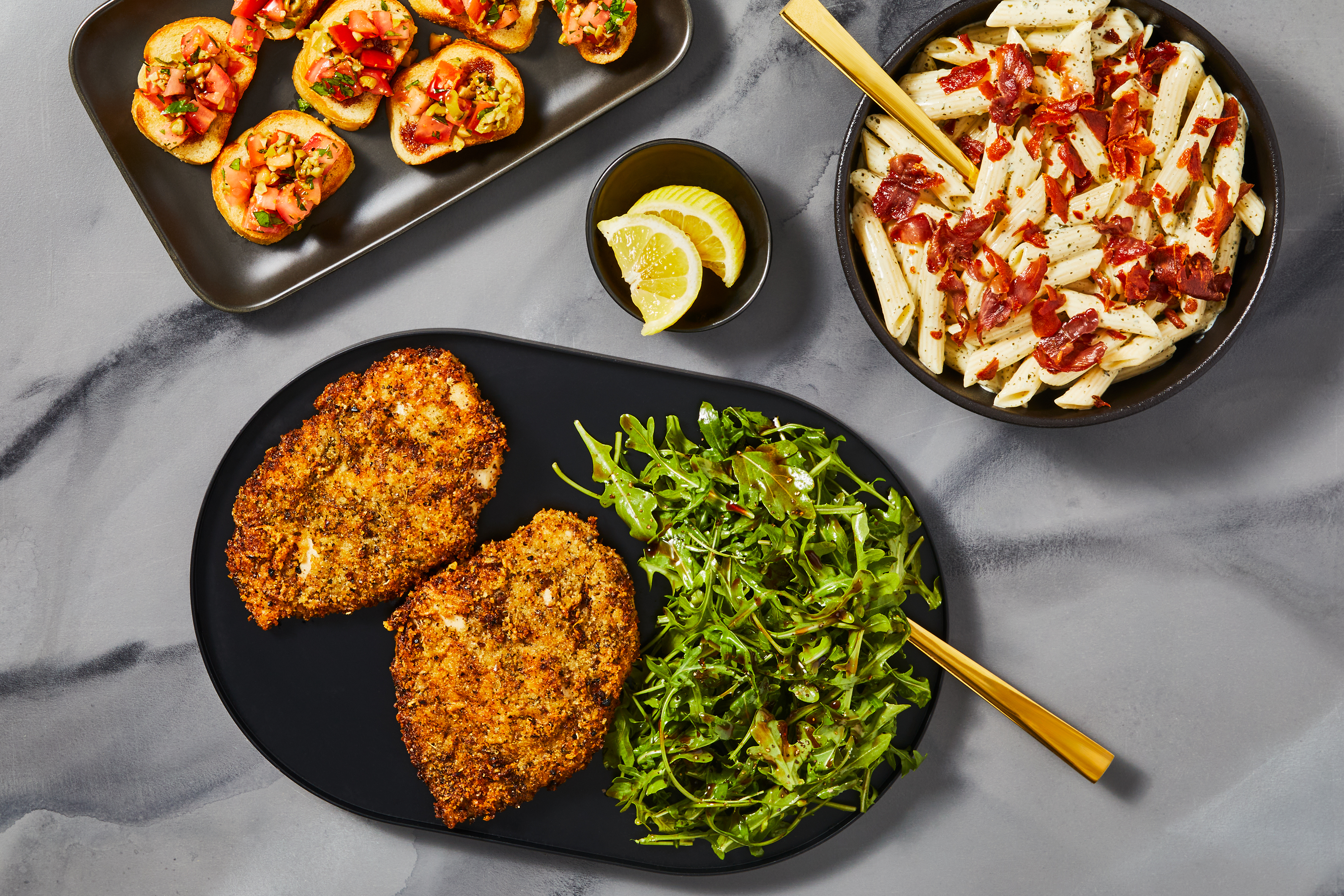 Organic Chicken Milanese & Pesto Penne