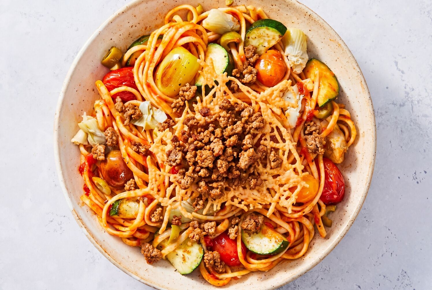 Sun-Dried Tomato & Turkey Pasta Primavera