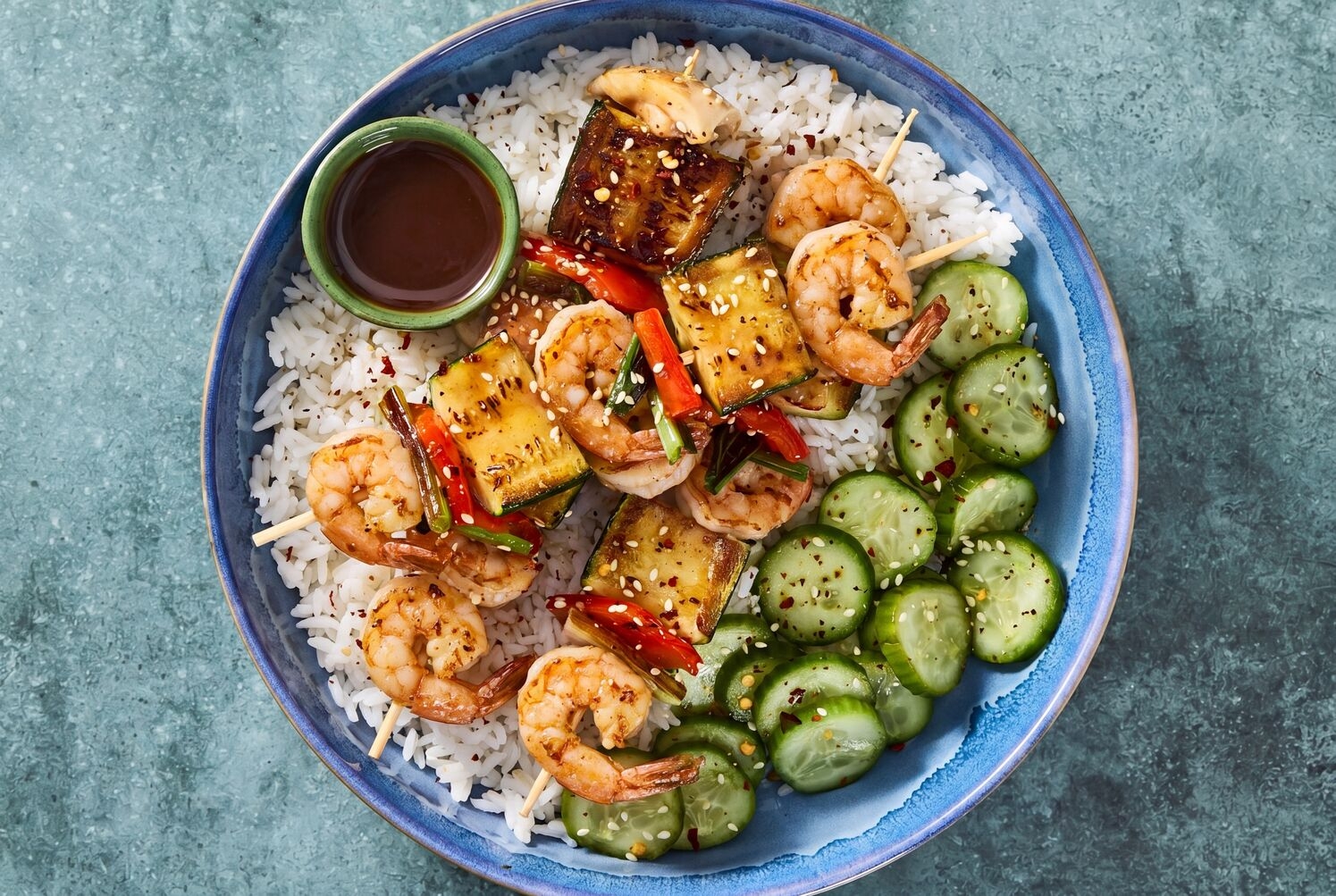 Yakitori-Style Shrimp & Veggie Skewers