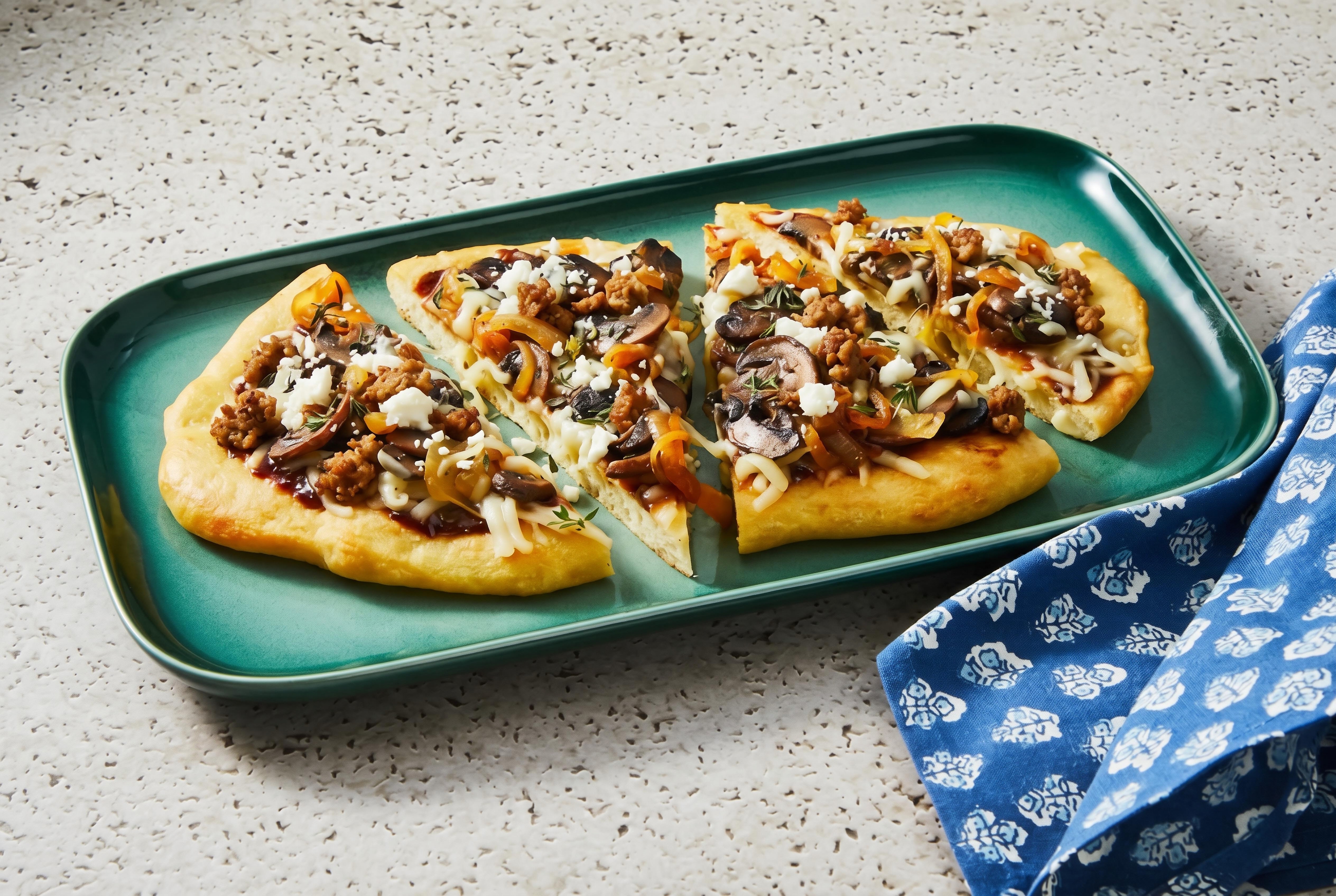 Chicken Sausage & Mushroom Flatbreads