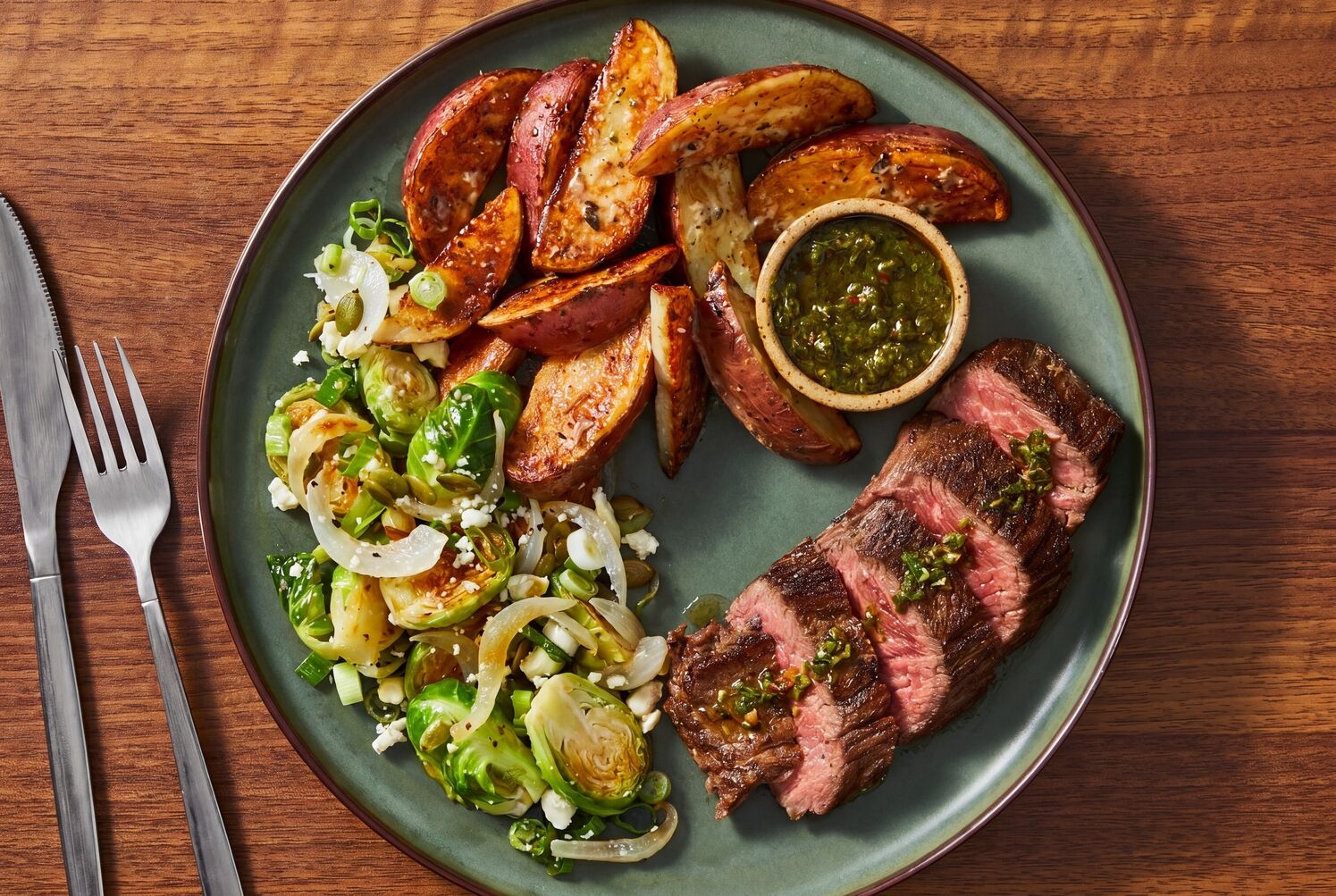 Chimichurri Steak & Hot Honey Brussels