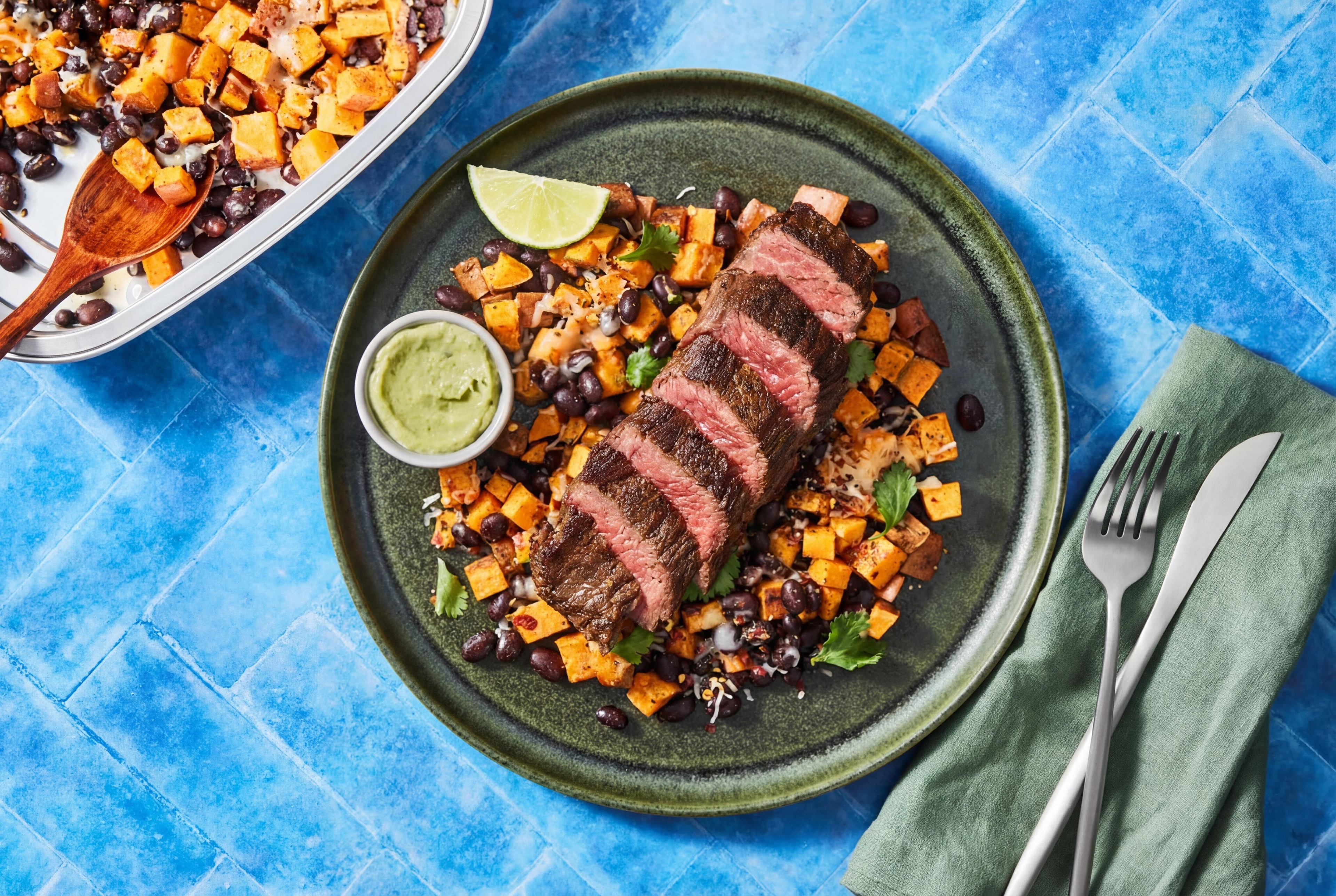 Prep & Bake Steak with Avocado Crema