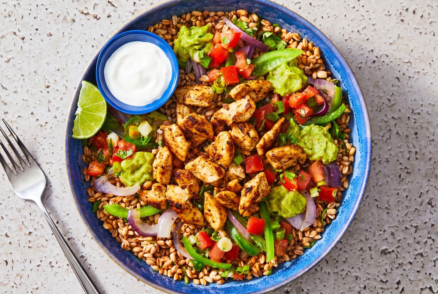 Fajita-Spiced Chicken & Farro Bowls