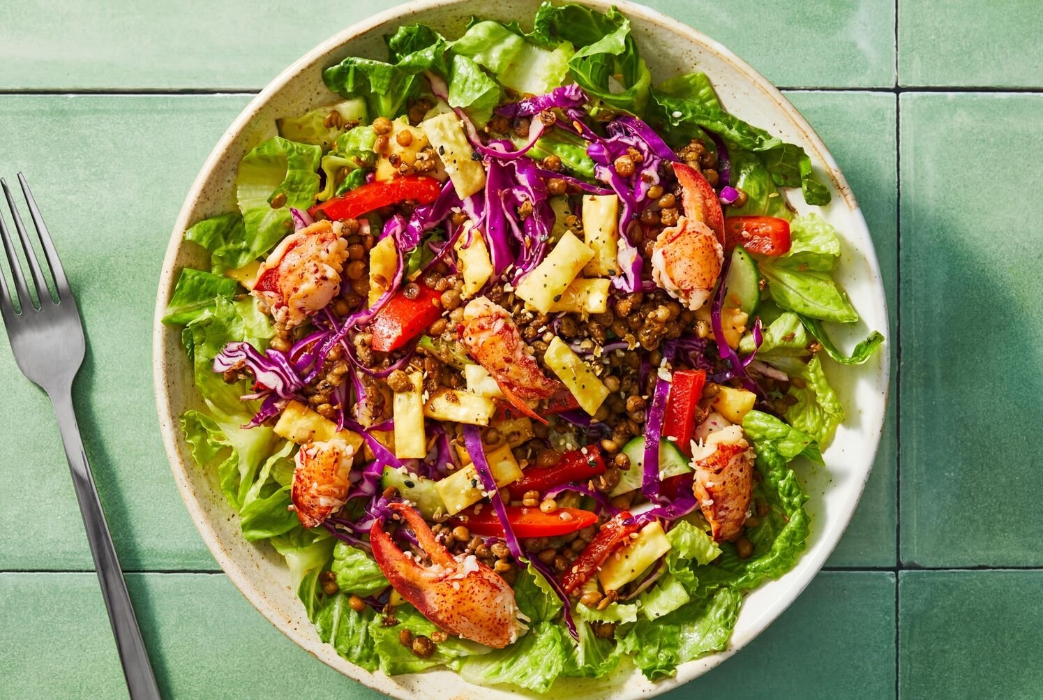 Crispy Asian-Style Lentil & Lobster Salad