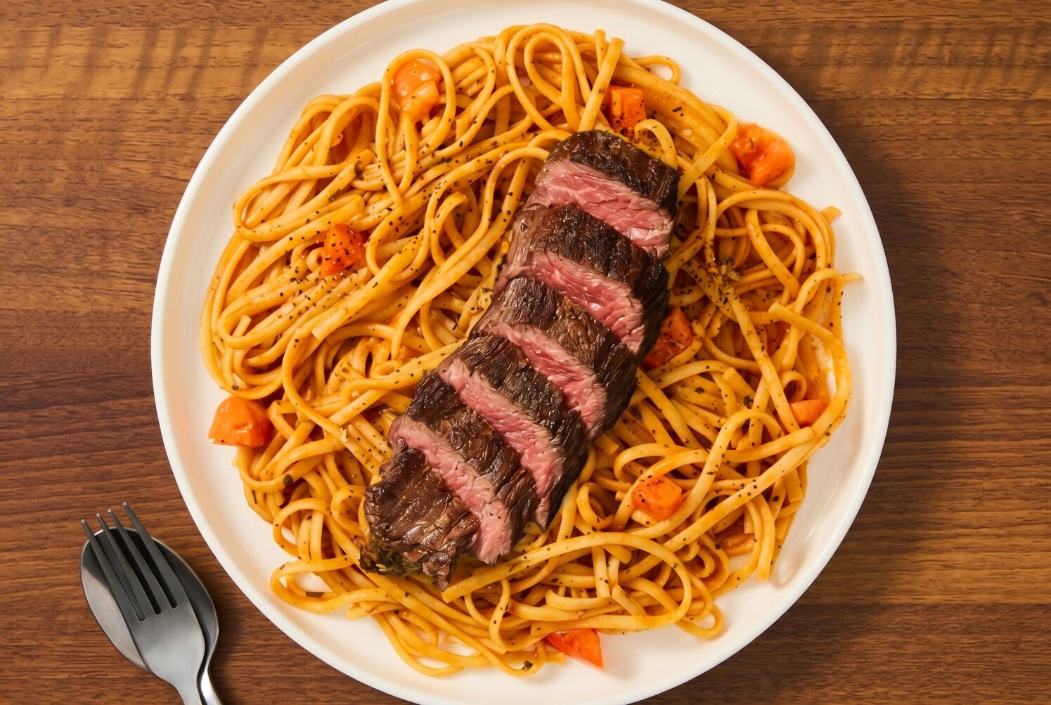Italian-Spiced Grass-Fed Rib-Eye & Linguine