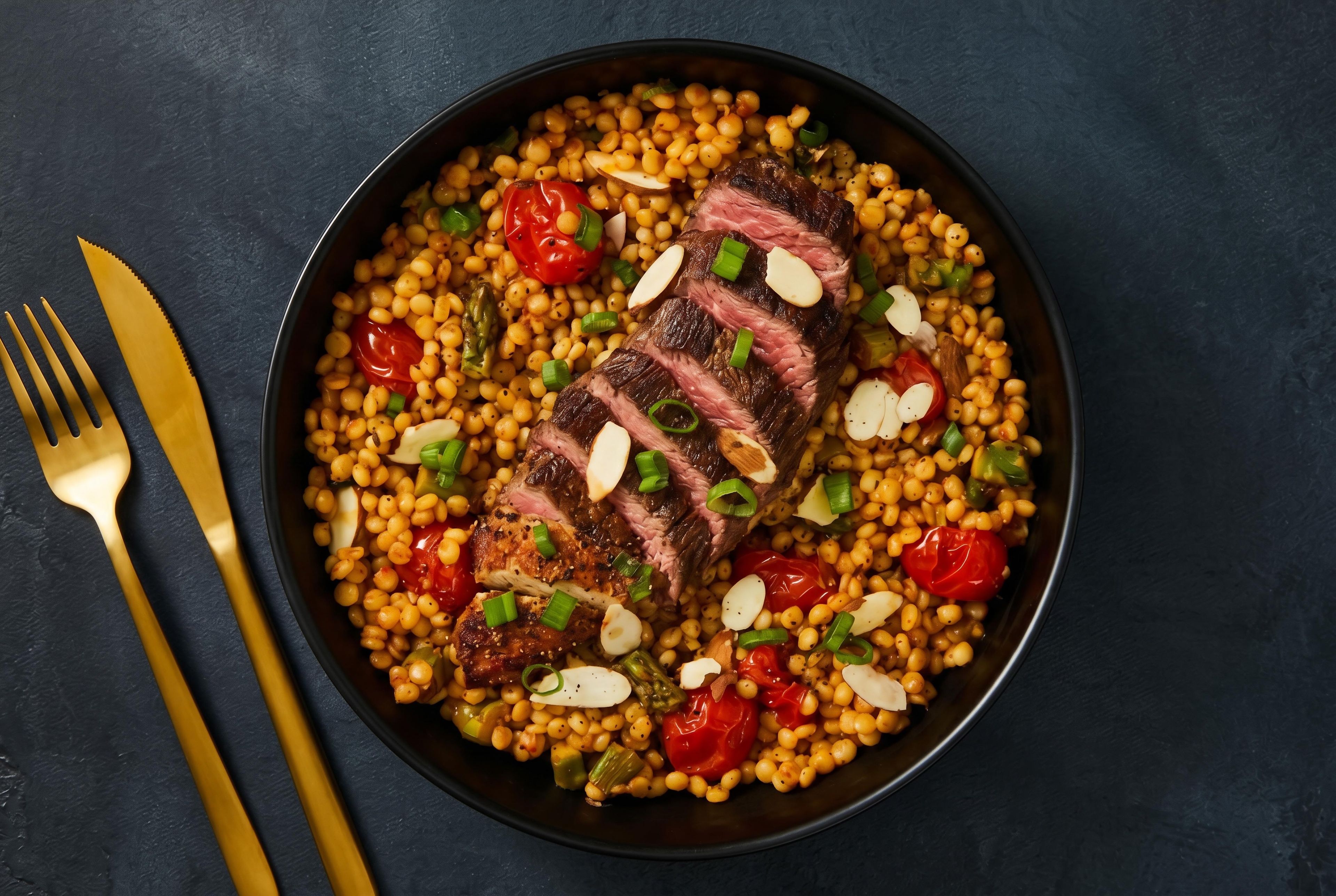 Romesco Sirloin Steak & Pearl Couscous