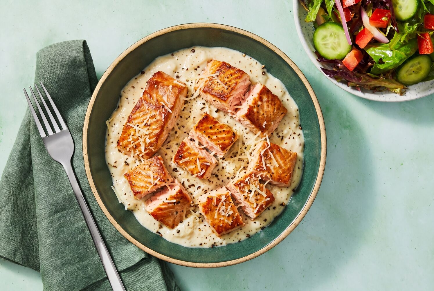 Cacio e Pepe Gluten-Free Gnocchi & Salmon