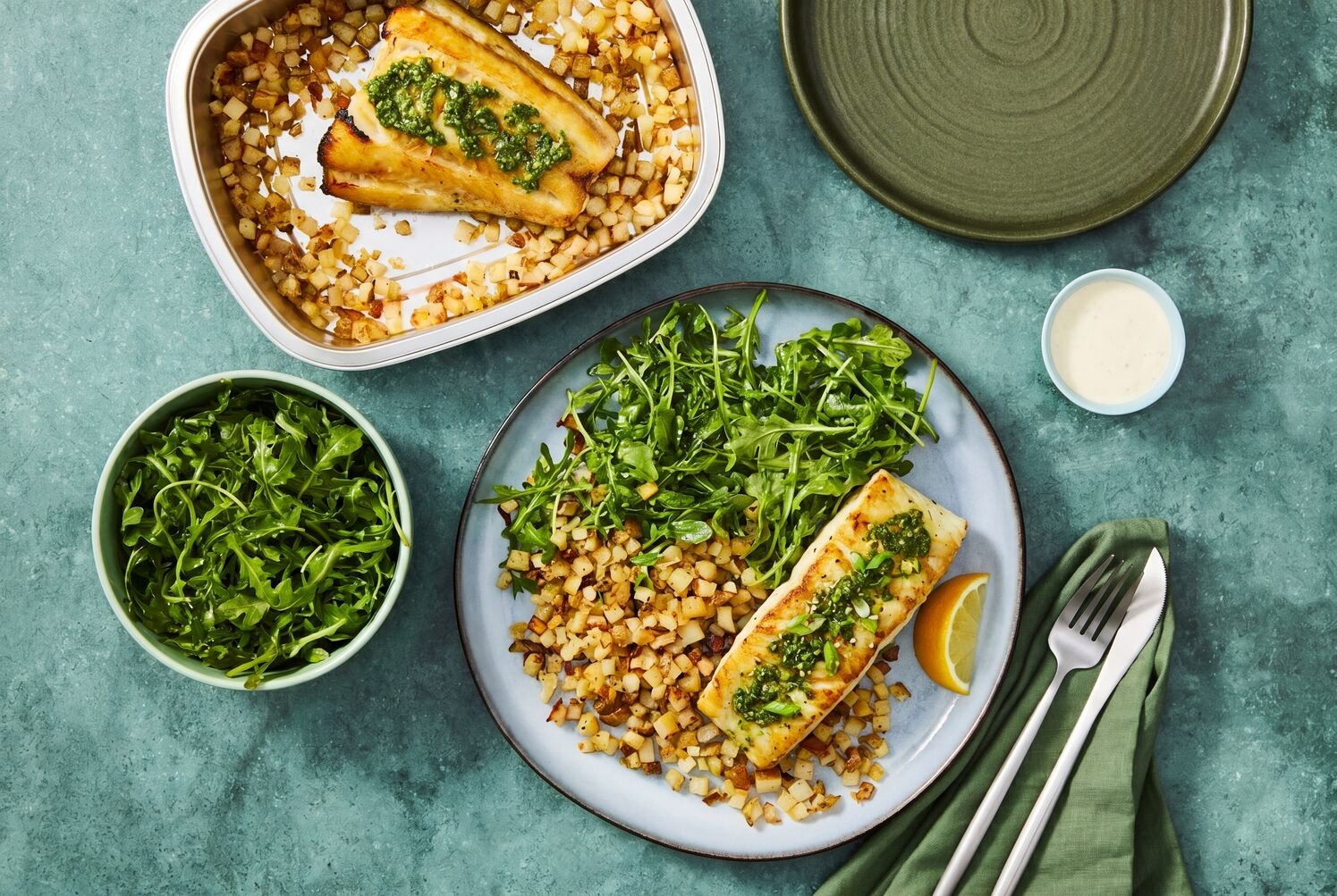 Prep & Bake Pesto-Crusted Cod & Potatoes