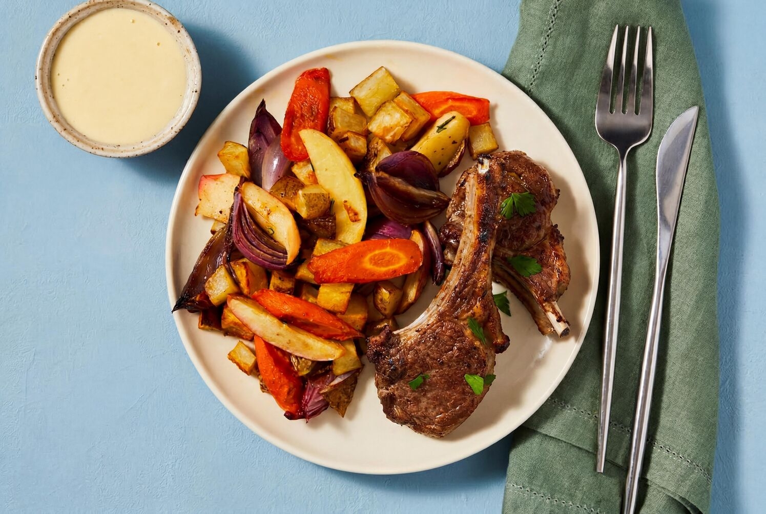 Sheet Pan Lamb Chops with Creamy Mustard