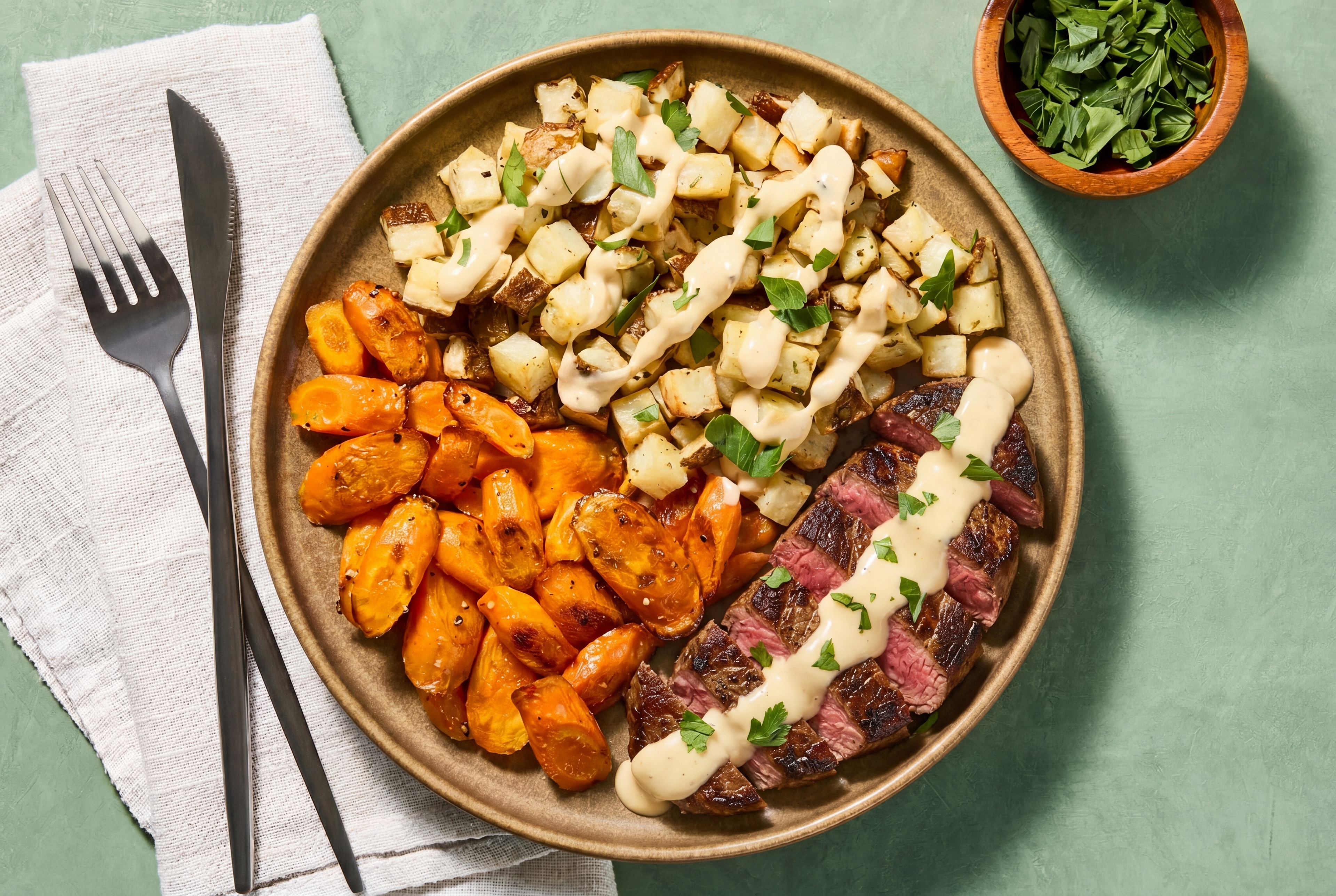 German Rib-Eye Steak with Dijon Sauce