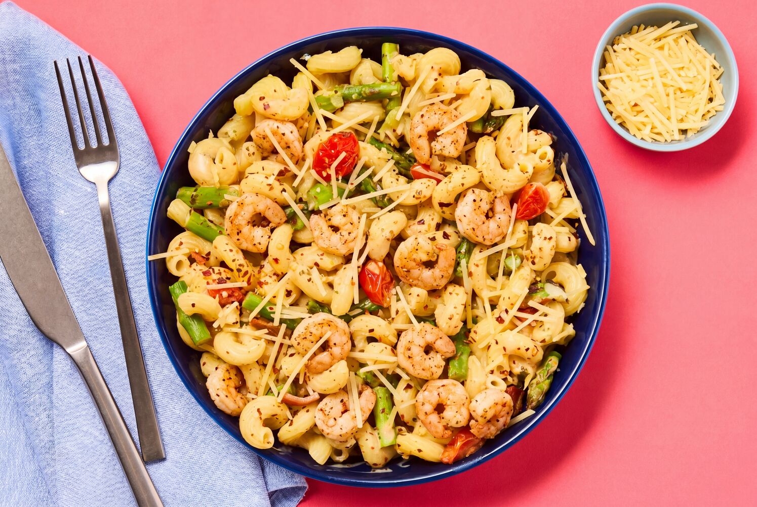Shrimp, Bacon & Asparagus Cavatappi