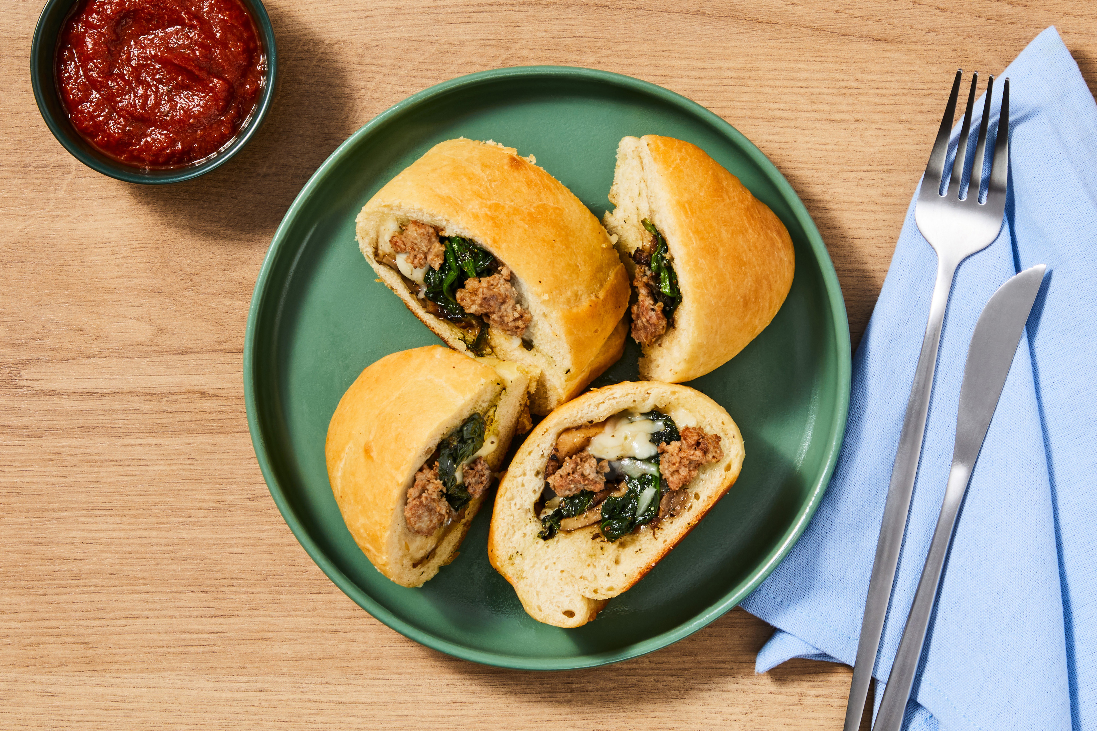 Cheesy Turkey & Mushroom Stromboli