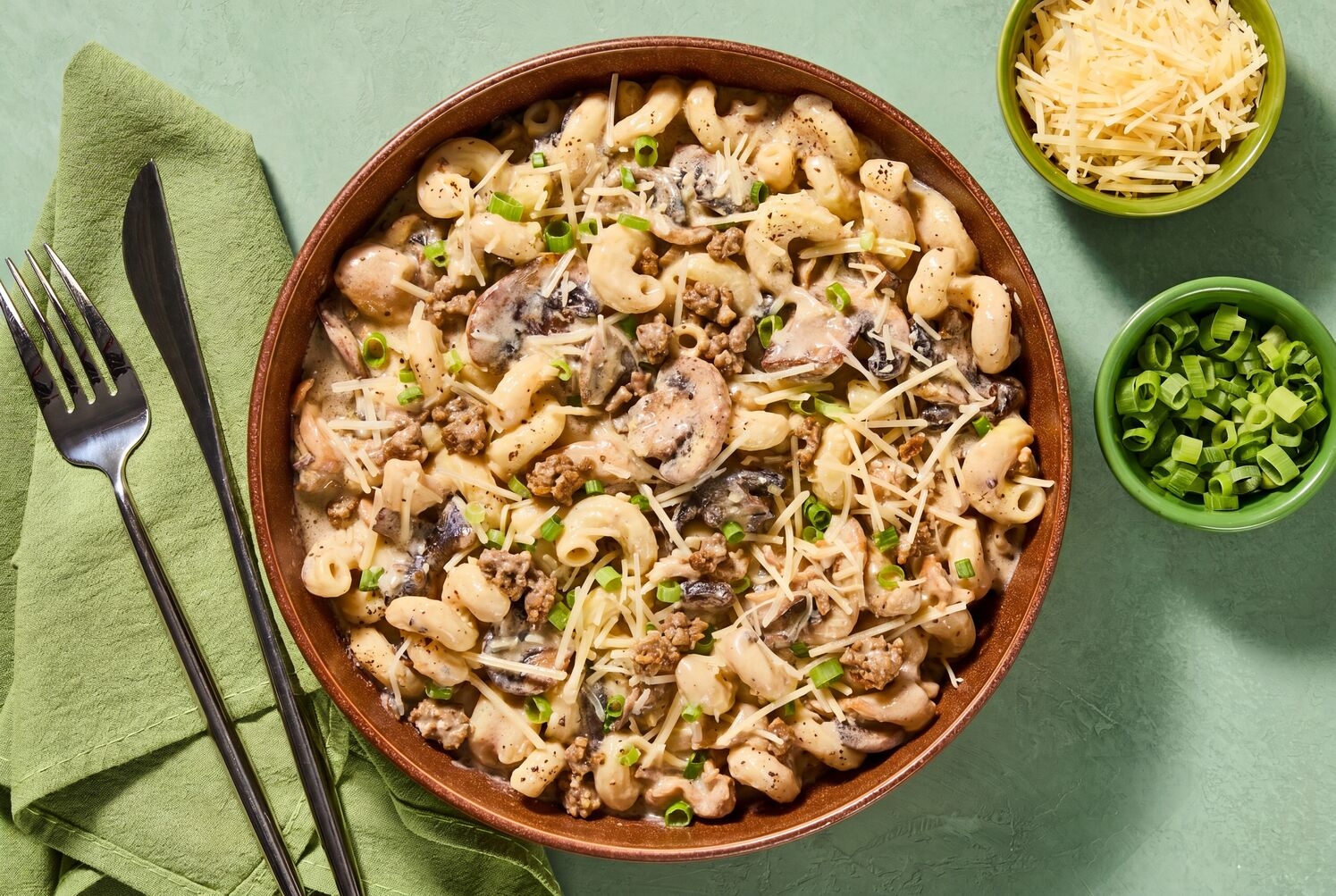 Creamy Beef & Mushroom Cavatappi