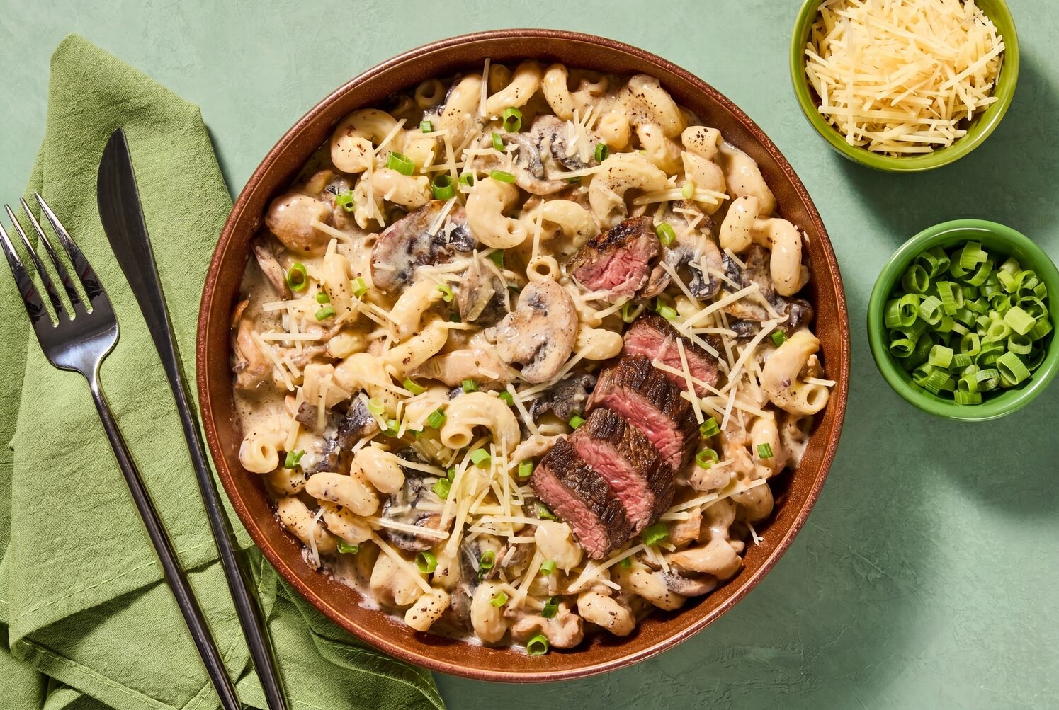 Sirloin Steak & Creamy Mushroom Cavatappi