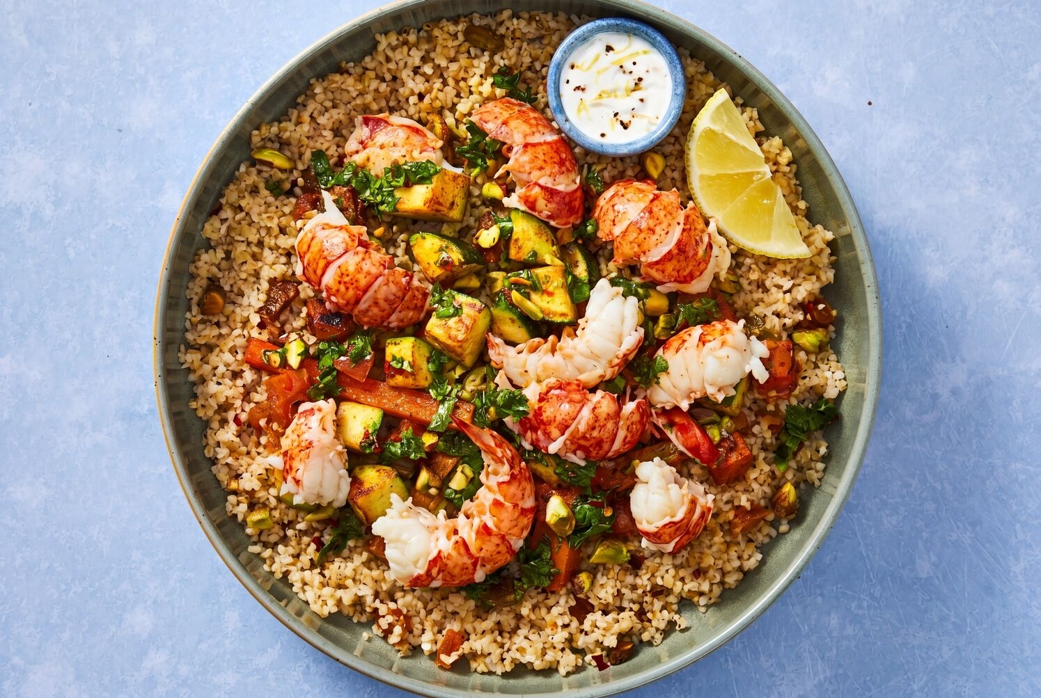Spicy Tunisian Lobster & Bulgur Bowls
