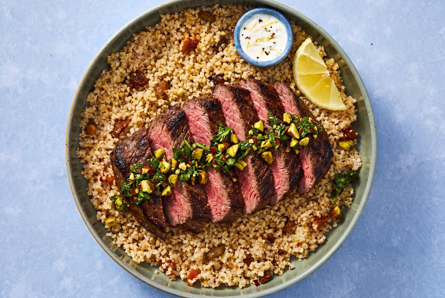 Spicy Tunisian Sirloin Steak & Bulgur Bowls