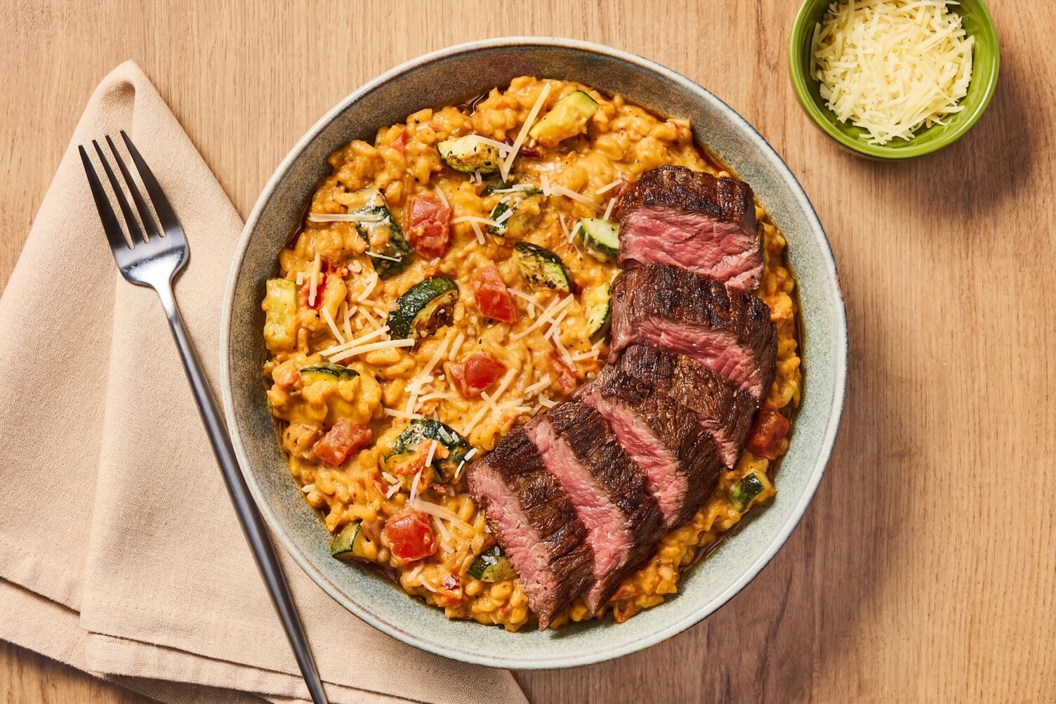 Sun-Dried Tomato Risotto with Steak