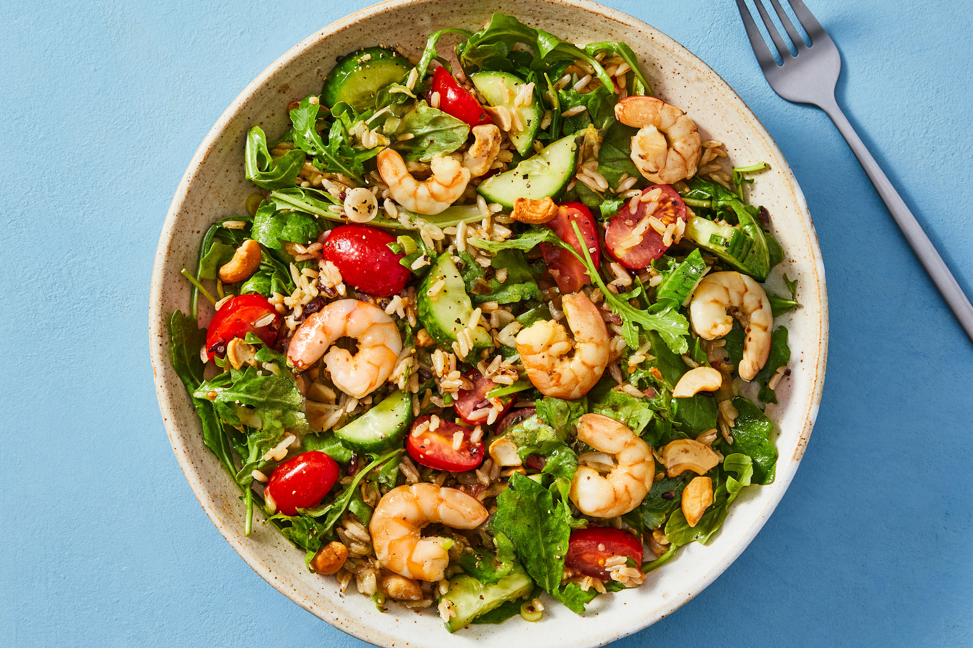 Warm Shrimp, Arugula & Grain Bowls